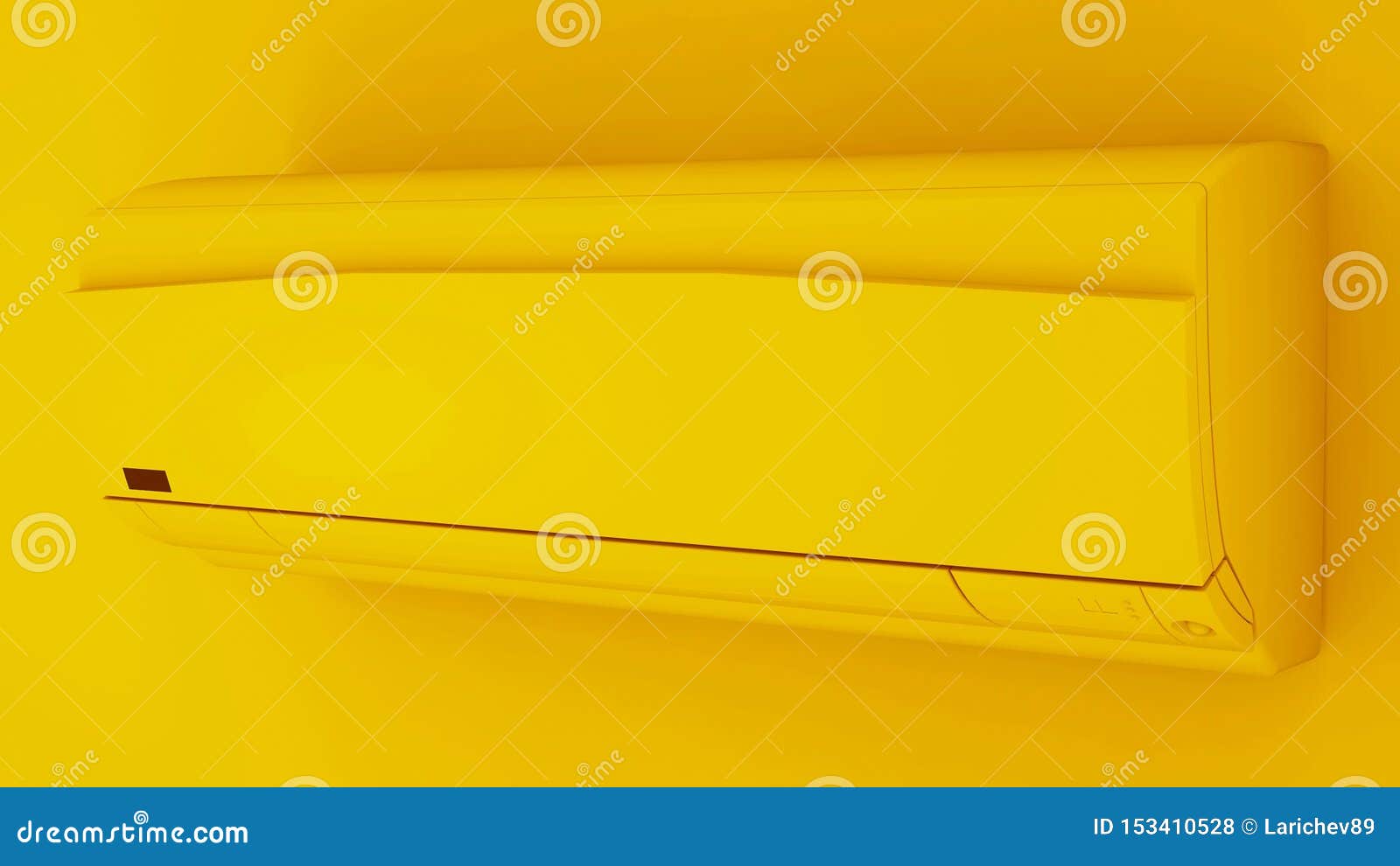 Yellow Office Air Conditioner. 3D Illustration Stock Illustration