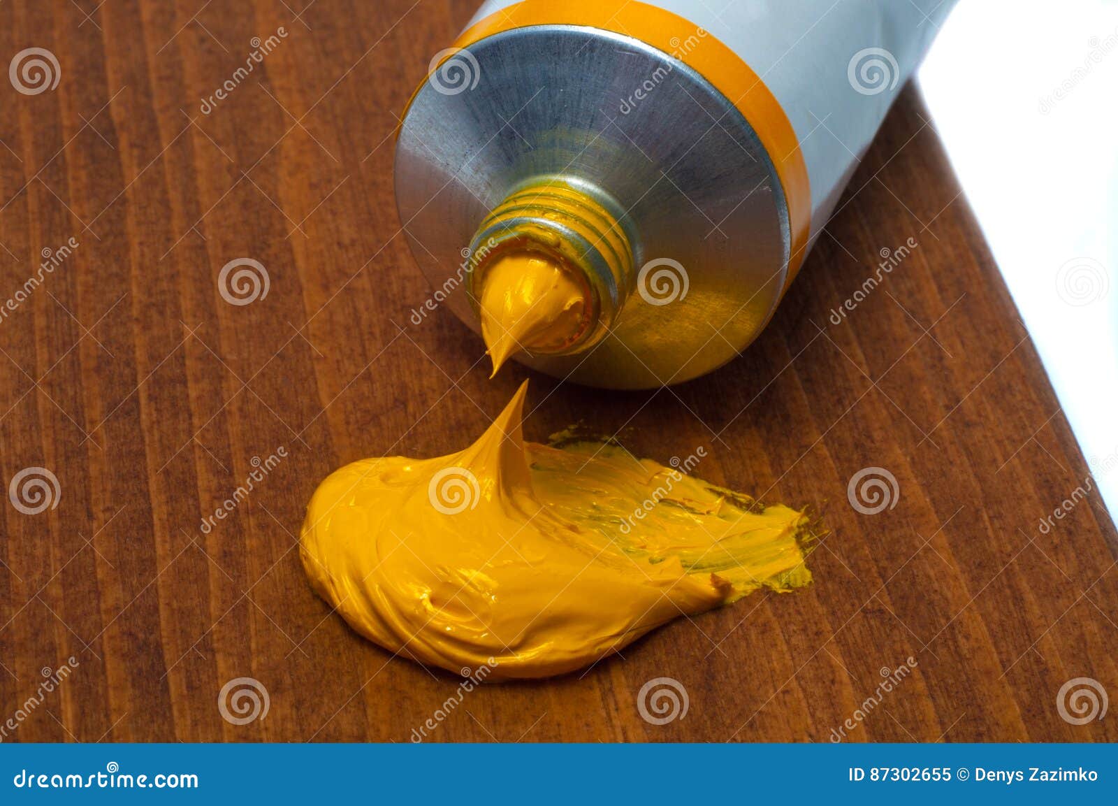 Download Yellow Oil Paint Tube On The Wooden Background Stock Image Image Of Color Orange 87302655 Yellowimages Mockups