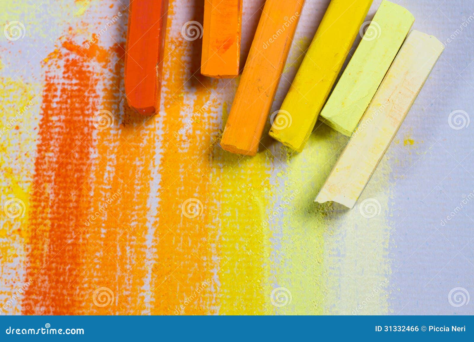 Yellow and orange pastels stock photo. Image of saturation 31332466