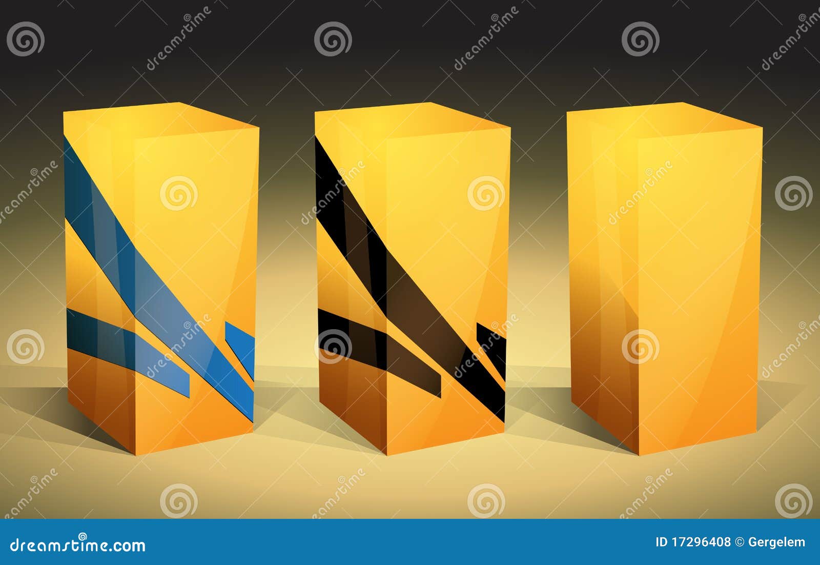 Yellow packaging boxes stock vector. Illustration of isolated 17296408