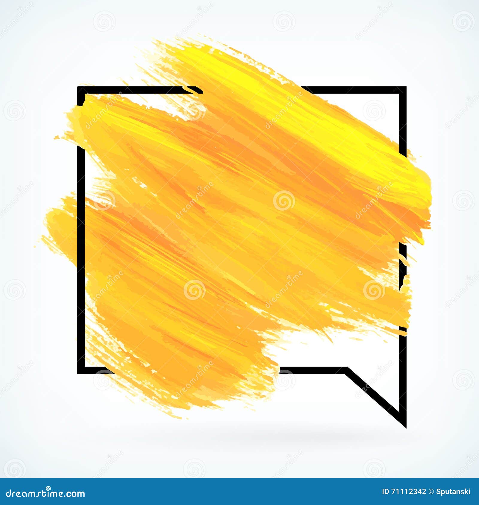 Yellow Paint Artistic Dry Brush Stroke Vector Background