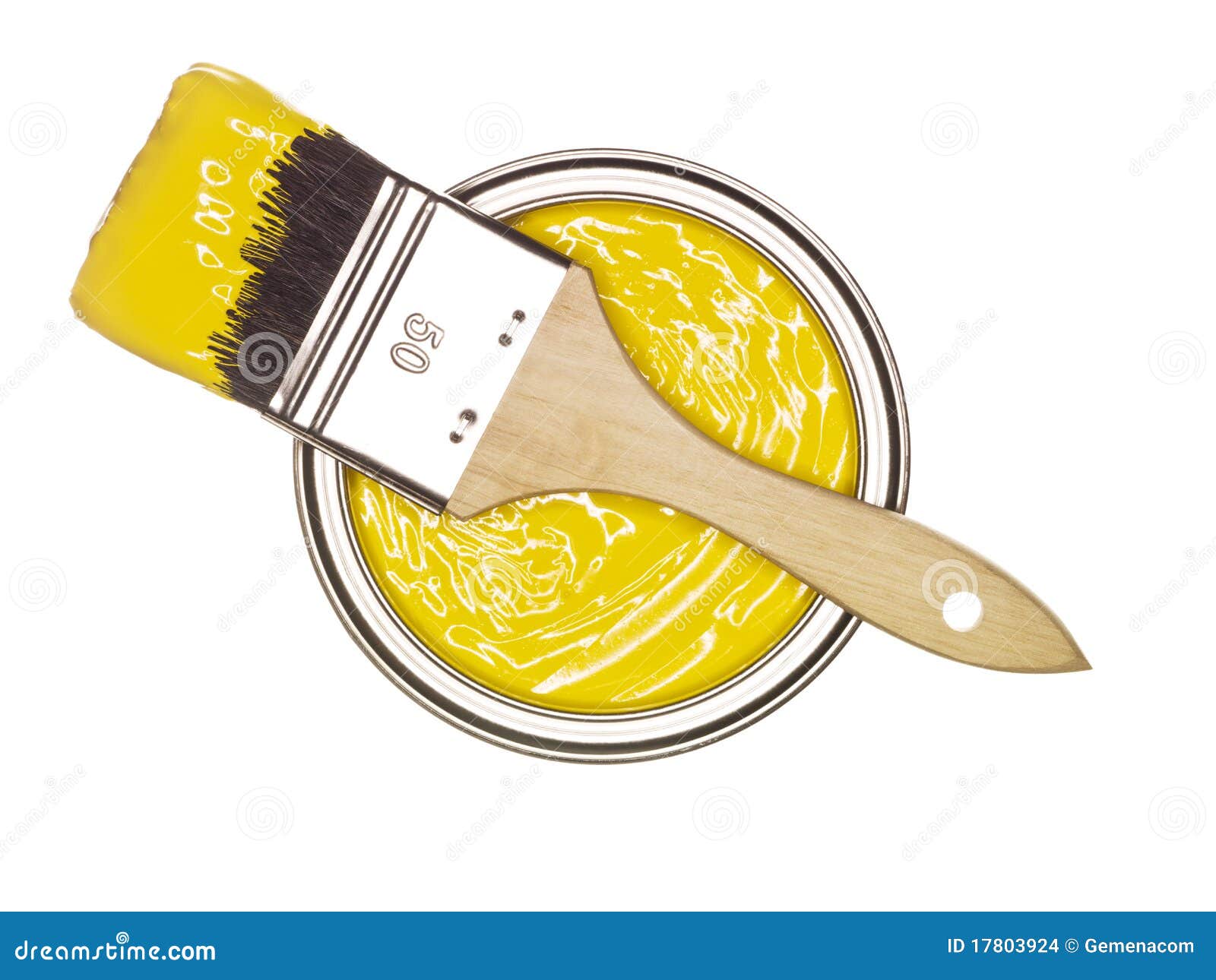 Yellow Paint Can with Brush Stock Photo Image of high, descriptive 17803924