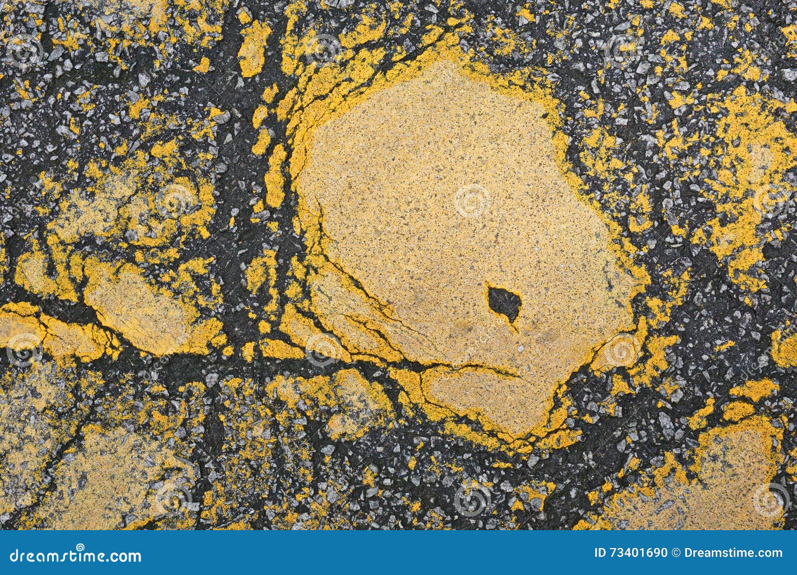 Yellow paint on road. stock photo. Image of straight 73401690