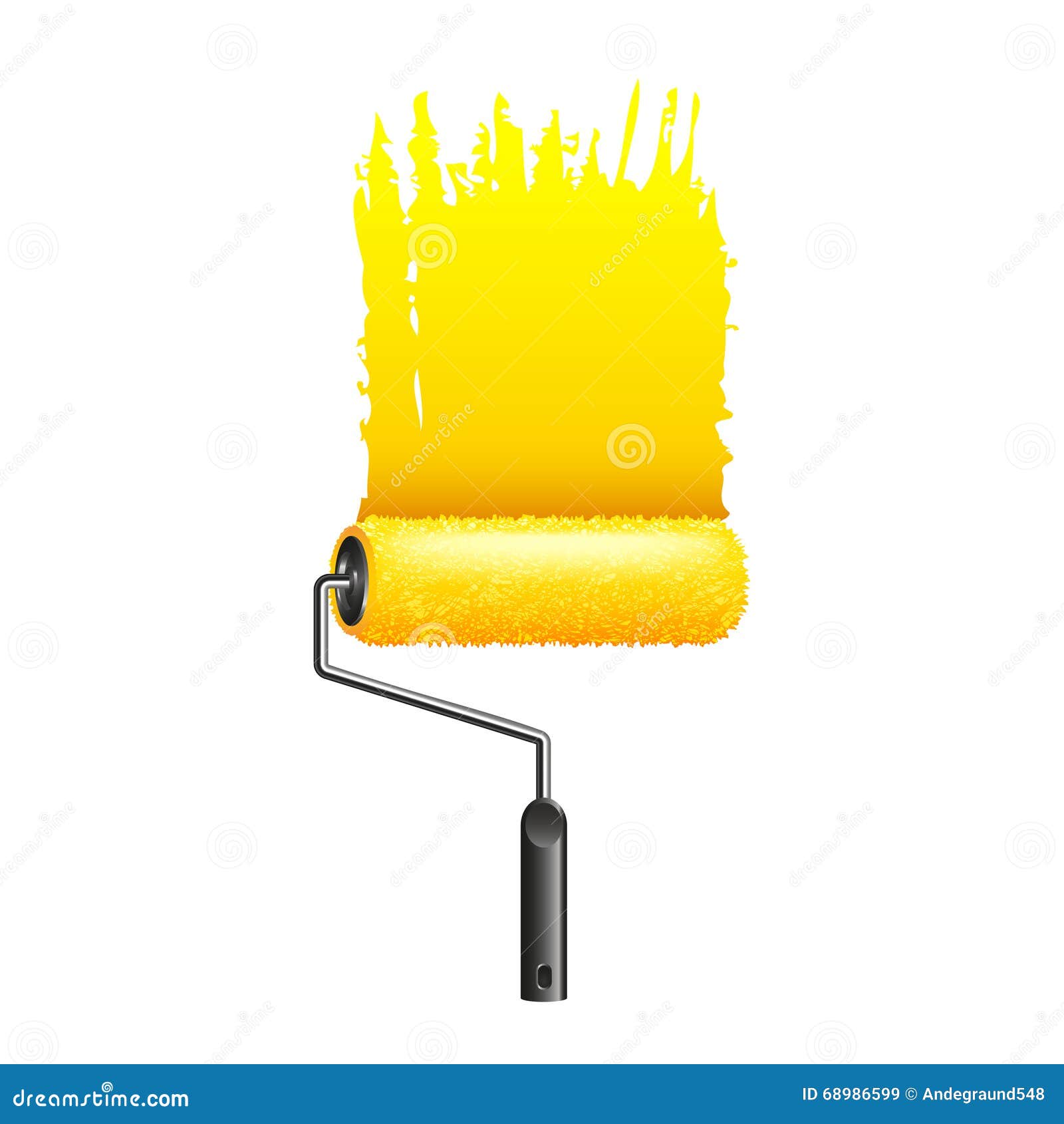 Yellow Paint Roller on White Vector Stock Vector - Illustration of repair,  creative: 68986599, image size:1600x1690