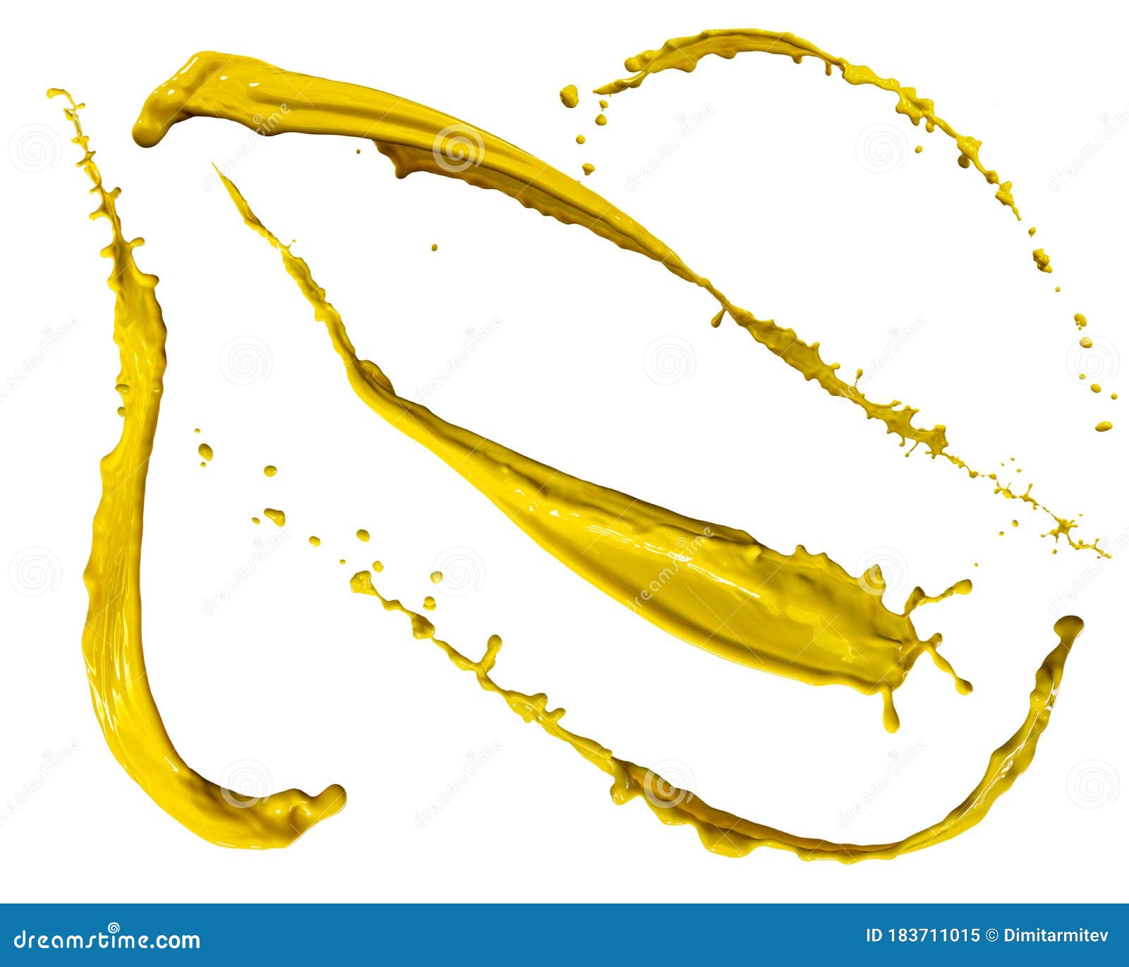 Yellow Paint Splash Isolated on White Background Stock Illustration ...