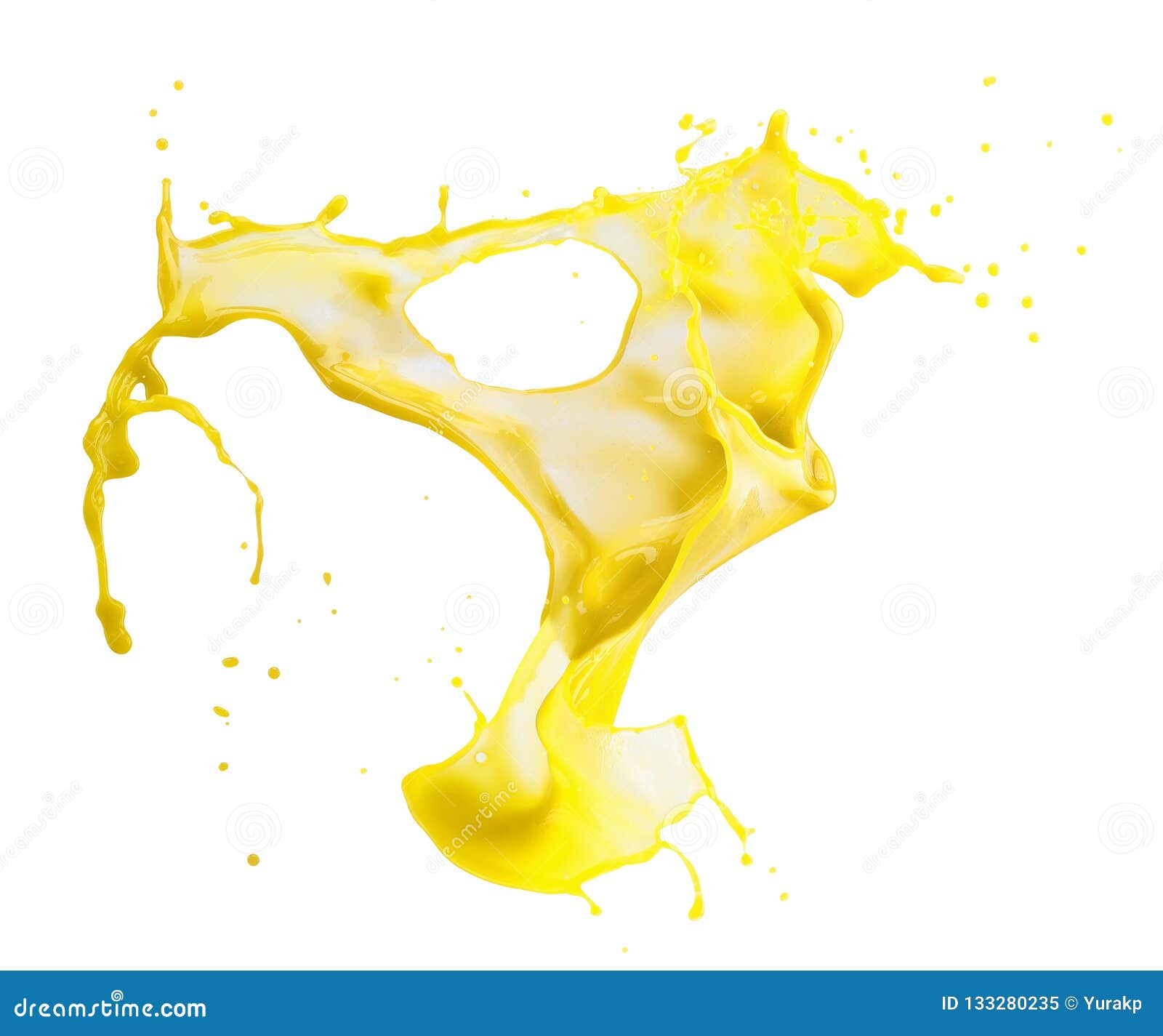 Yellow Paint Splash Isolated on a White Background Stock Image - Image ...