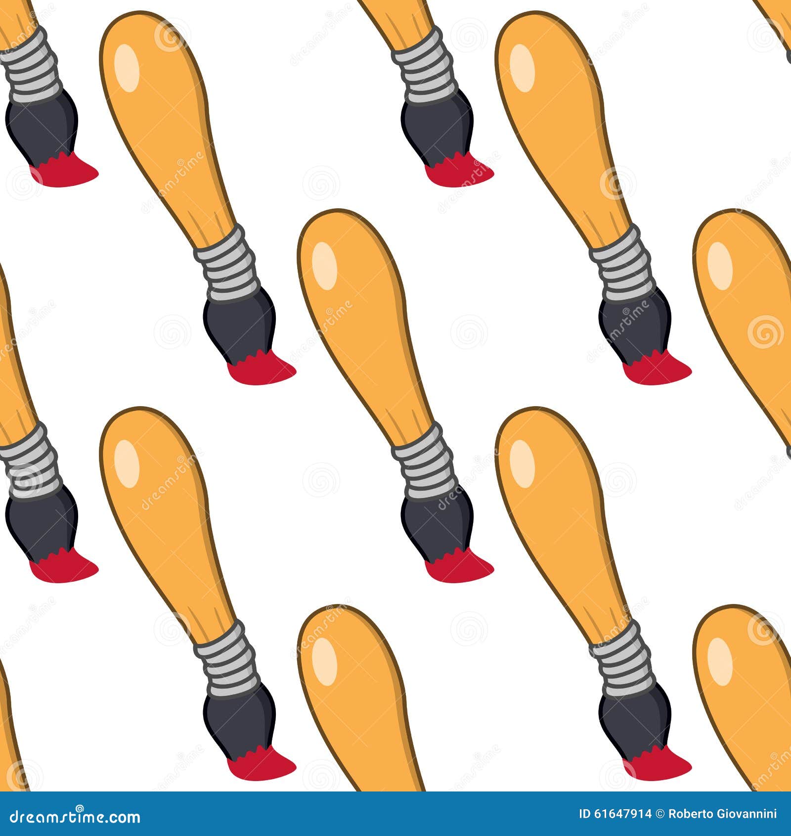 Yellow Paintbrush Seamless Pattern Stock Vector - Illustration of