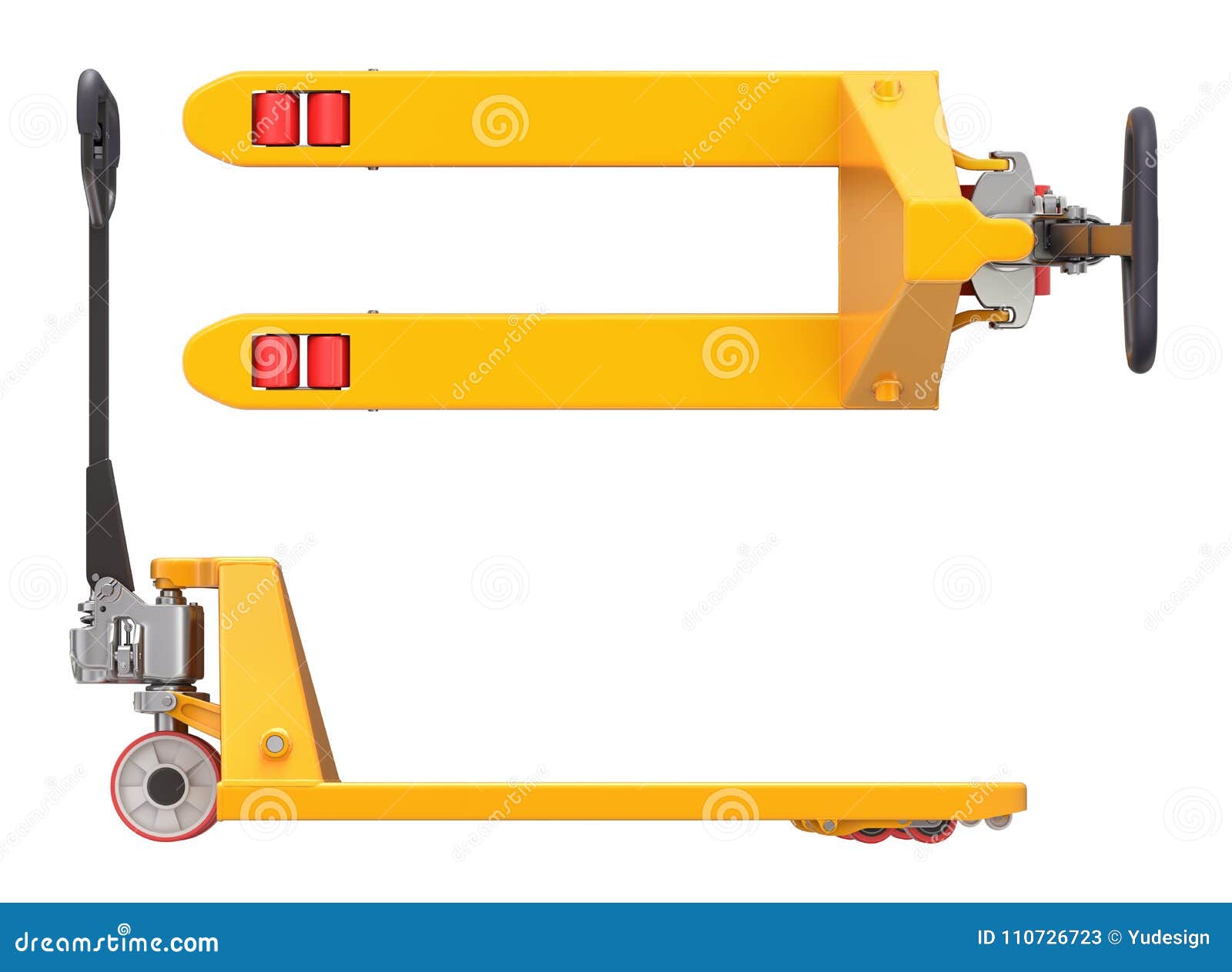 Yellow pallet jack stock illustration. Illustration of delivery 110726723