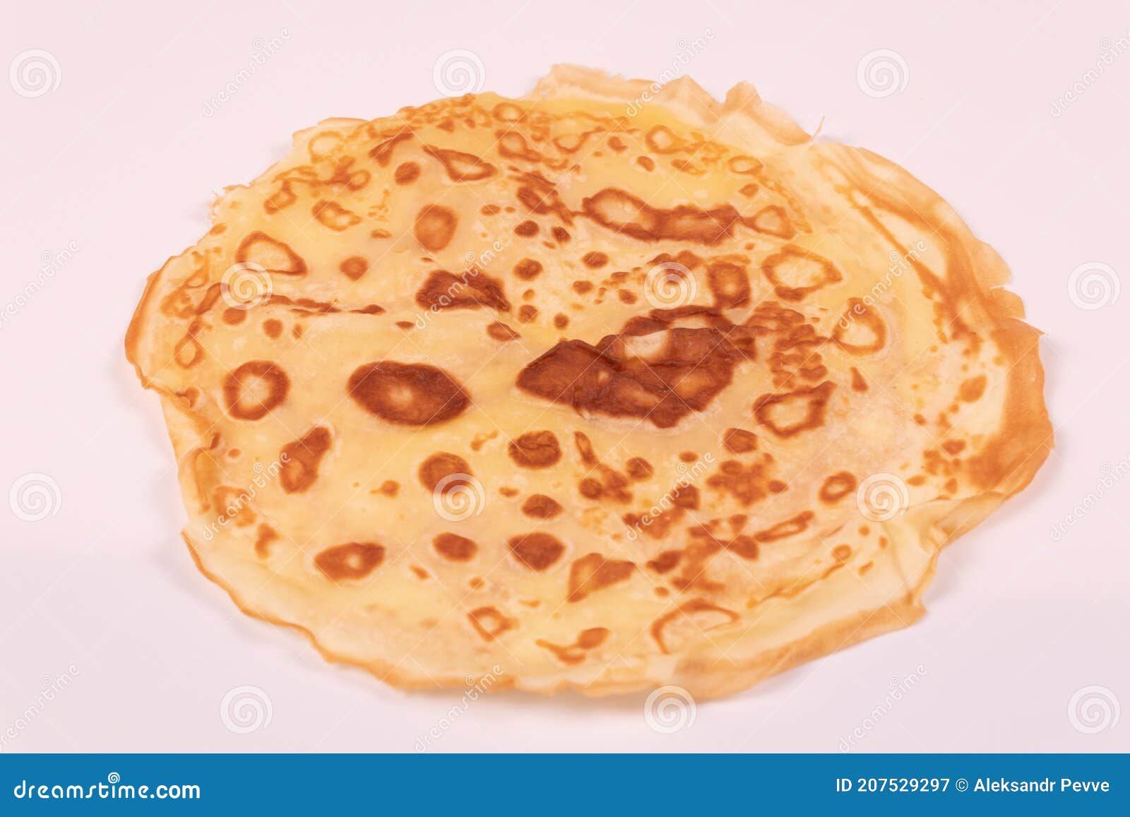 Yellow Pancake with Spots Top View from an Angle Stock Image Image of