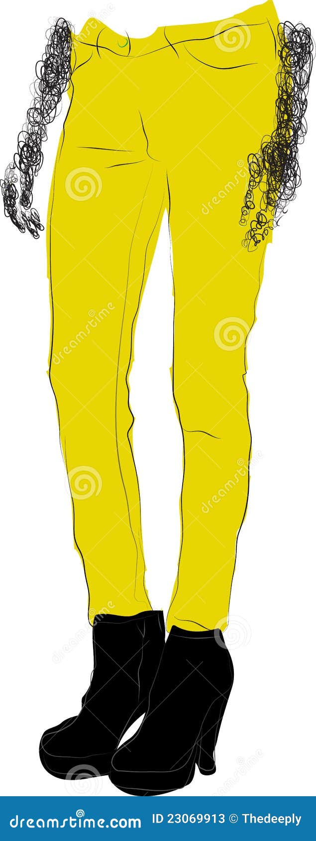 She Yellow Pants stock vector. Illustration of stylish 23069913