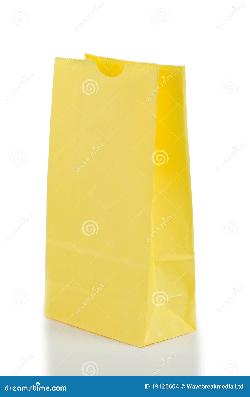 Yellow paper bag stock photo. Image of isolated, gift 19125604