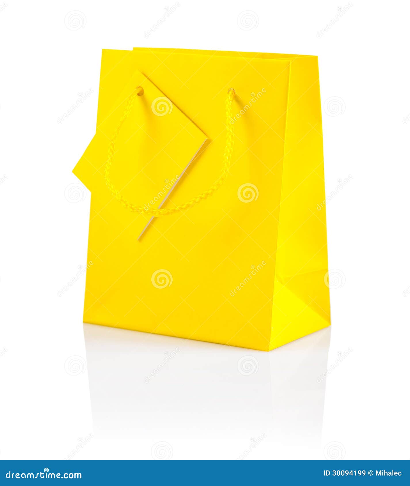 Yellow paper bag isolated stock image. Image of shopaholic 30094199