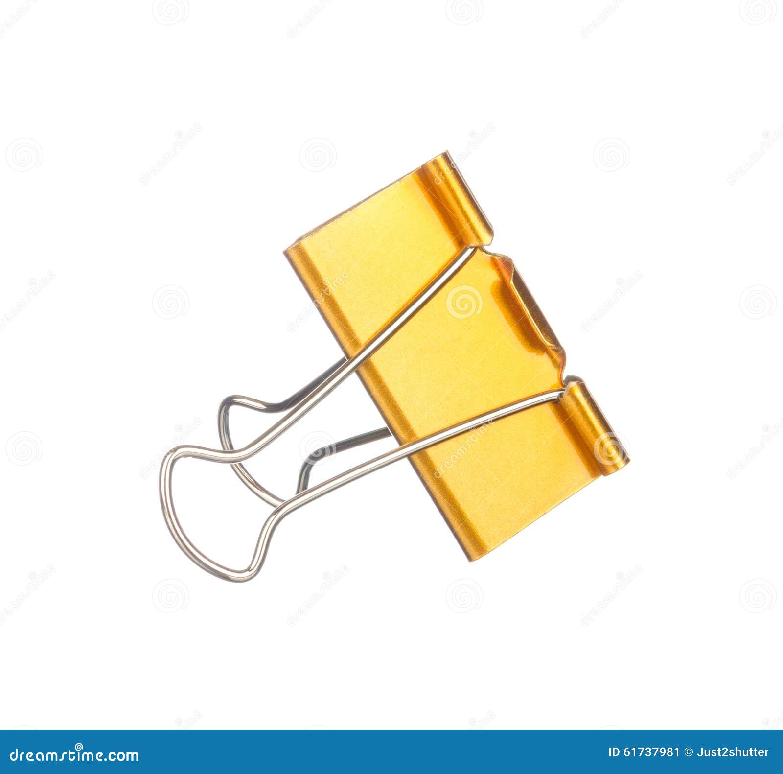 Yellow Paper Clip Isolated on White Stock Image Image of stationery