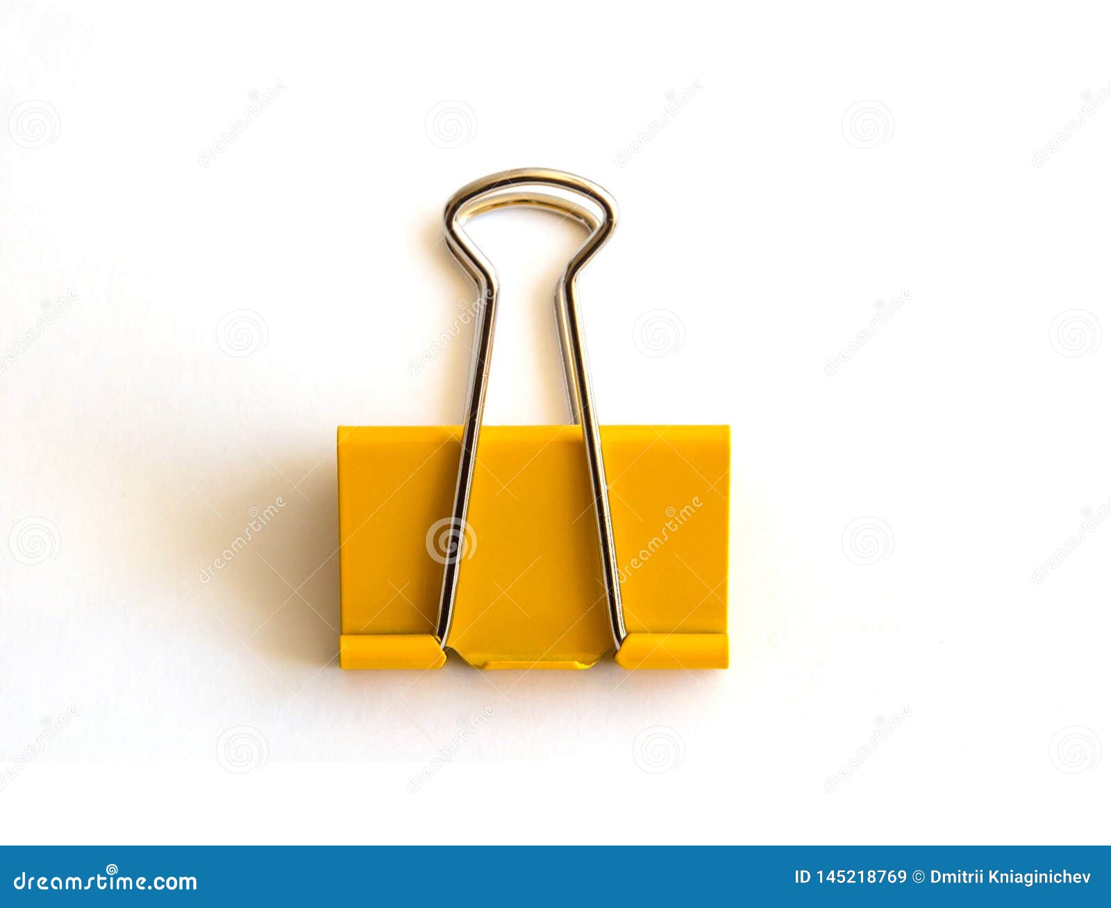 Yellow Paper Clip Isolated on White Background Image Stock Image