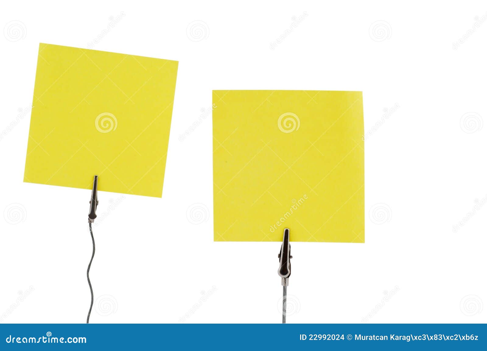 Yellow Papers in Paper Holders Stock Photo Image of isolated