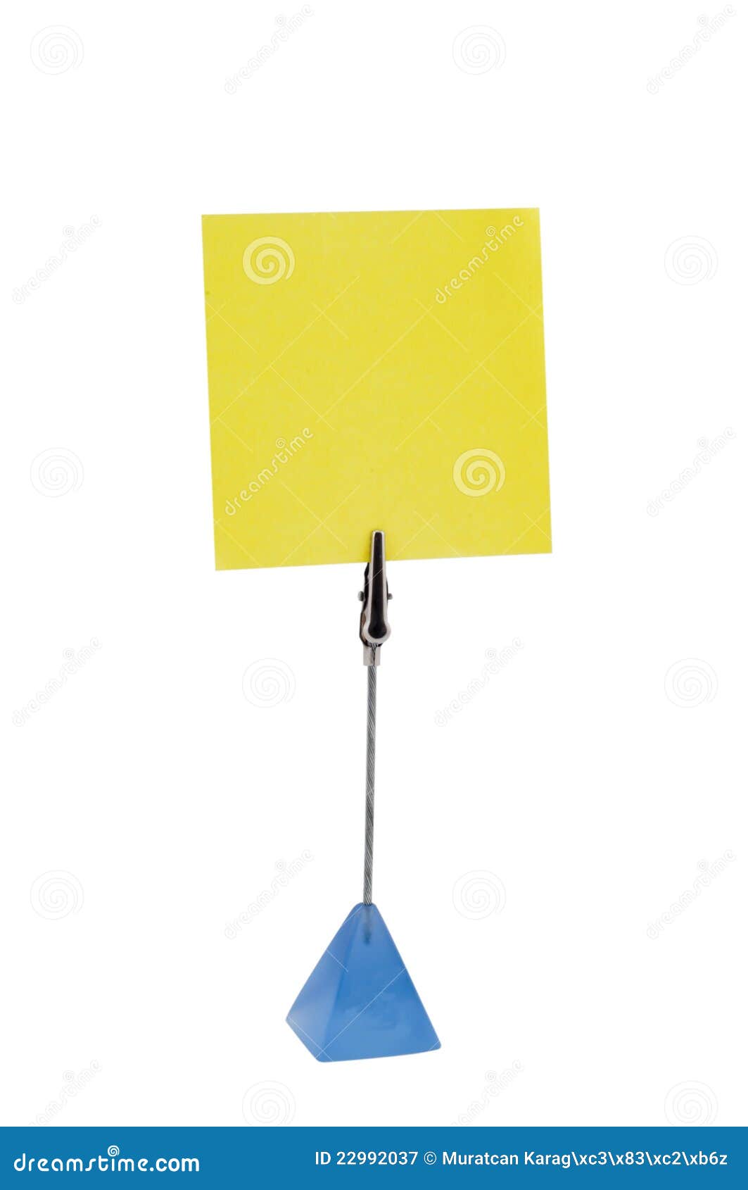 Yellow Papers in Paper Holders Stock Image Image of memo, accessory