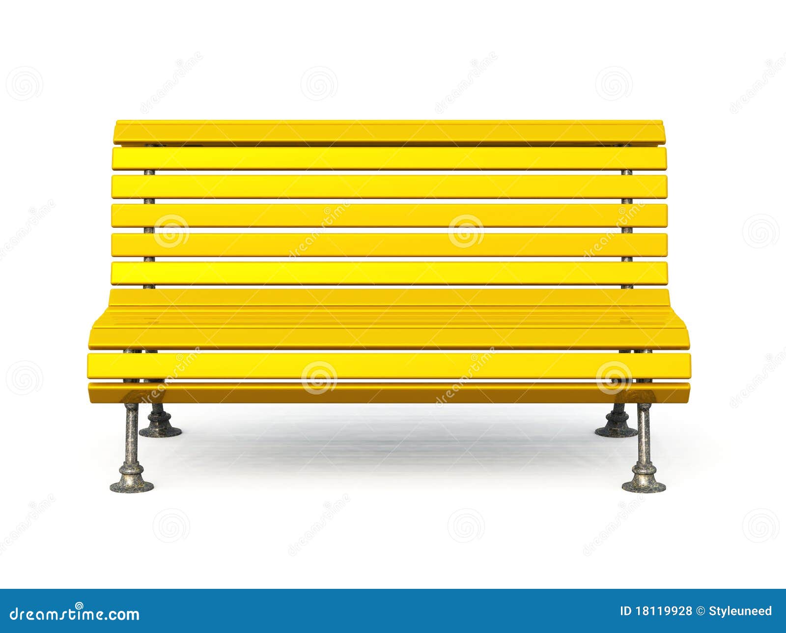 Yellow Park Bench Royalty Free Stock Photos - Image: 18119928