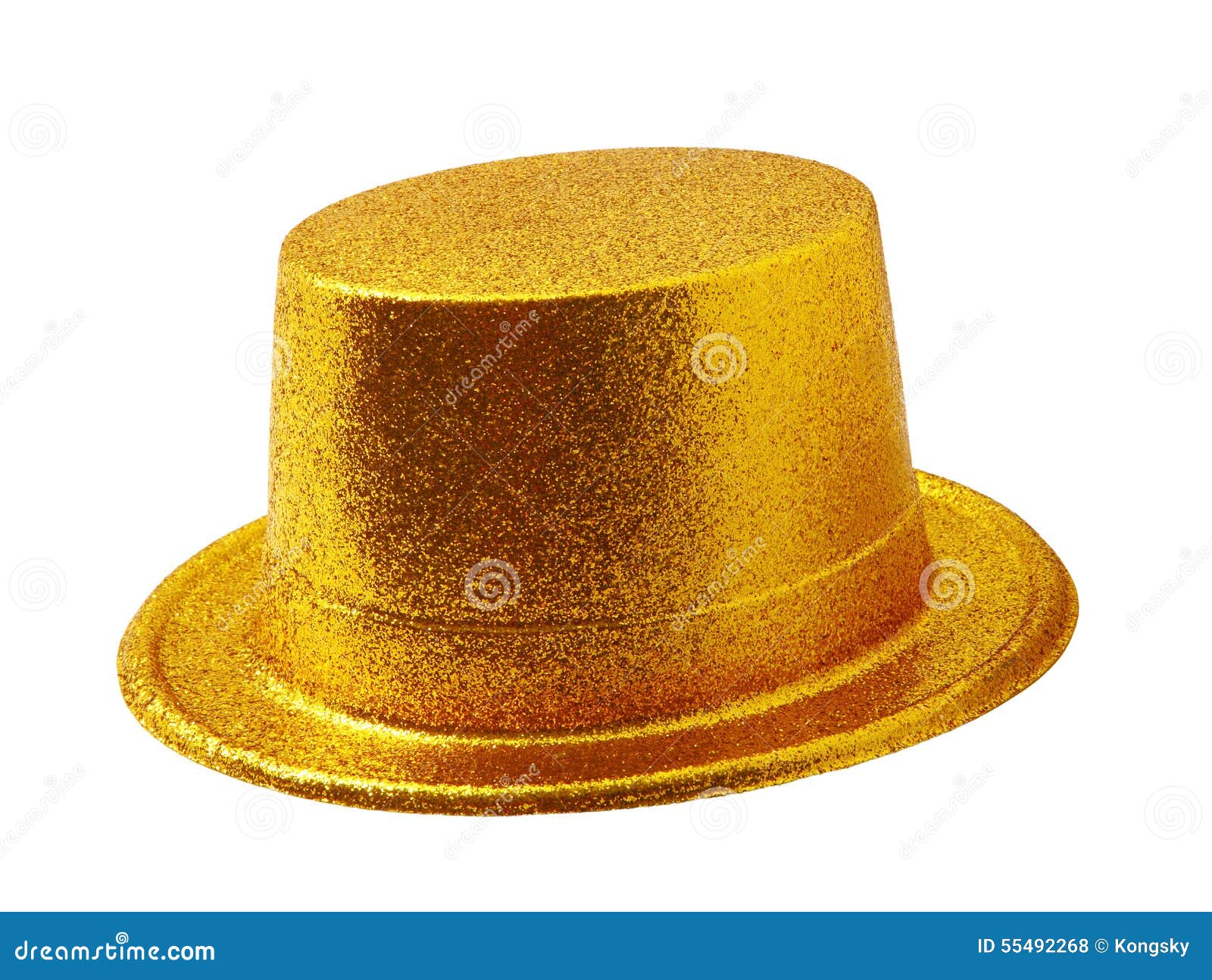 Yellow Party Hat Isolated On White With Clipping Path. Stock Photo
