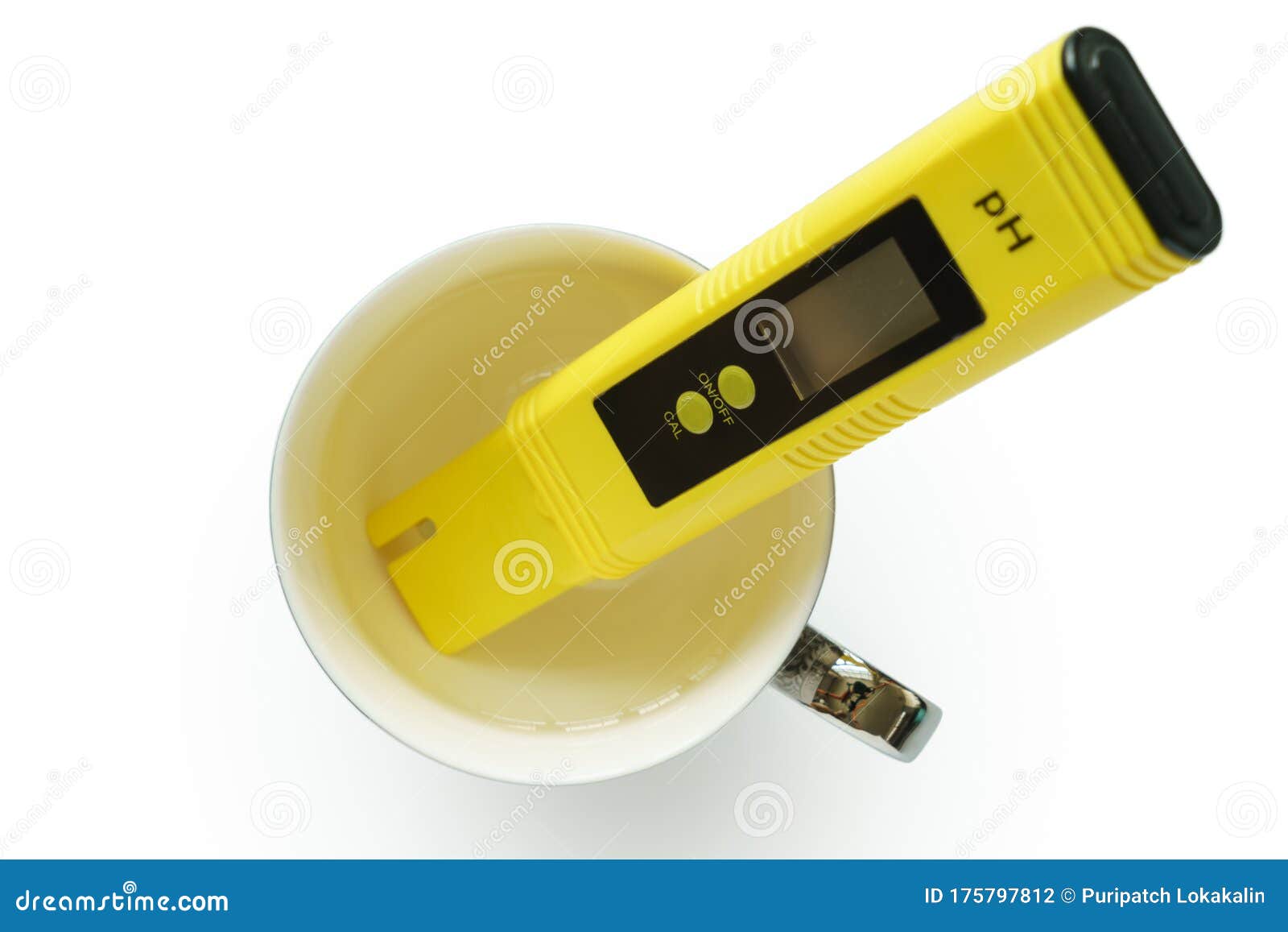 Yellow pH meter in the cup stock photo. Image of agronomy 175797812