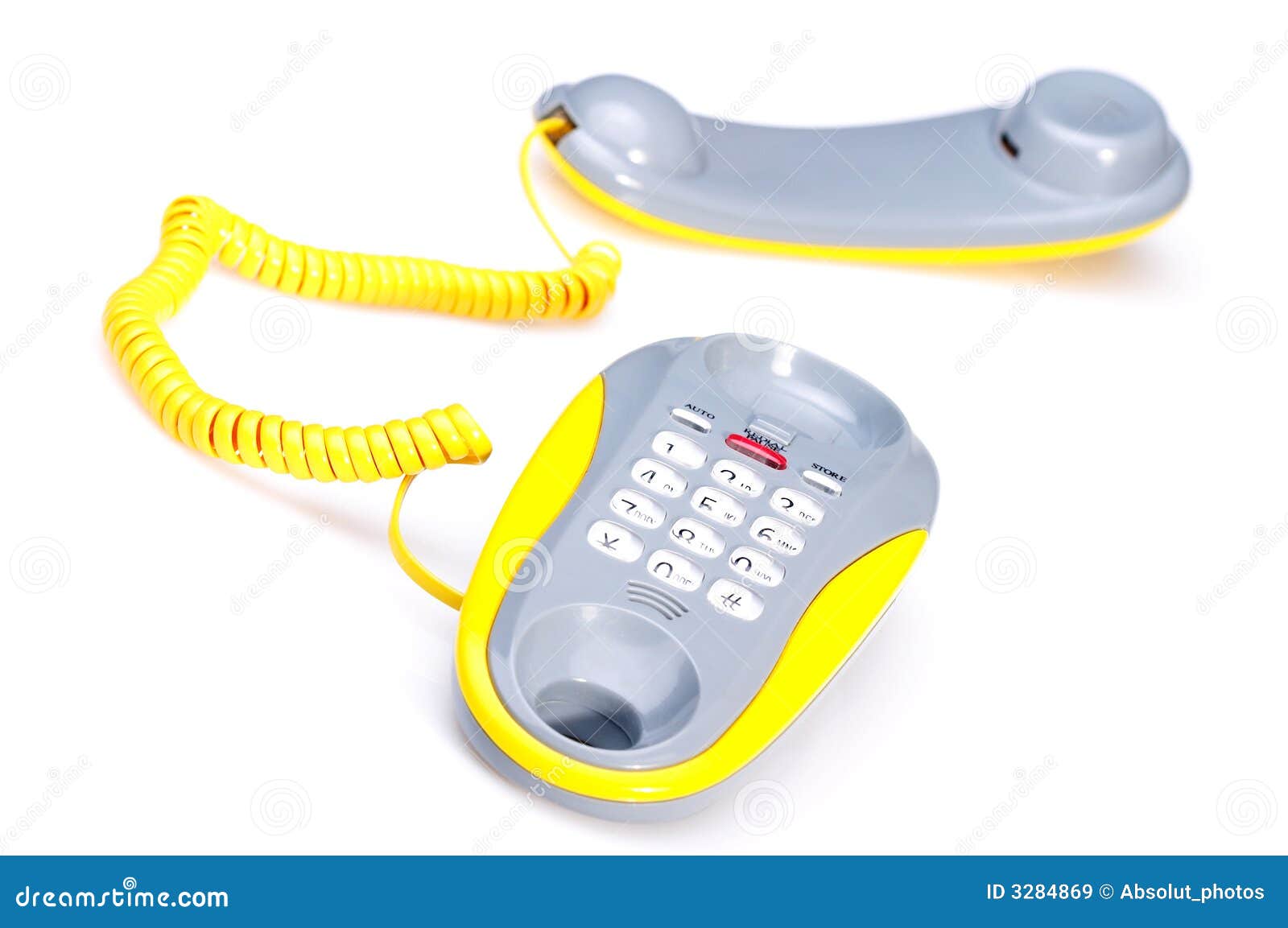 Yellow phone stock image. Image of isolated, receiver 3284869