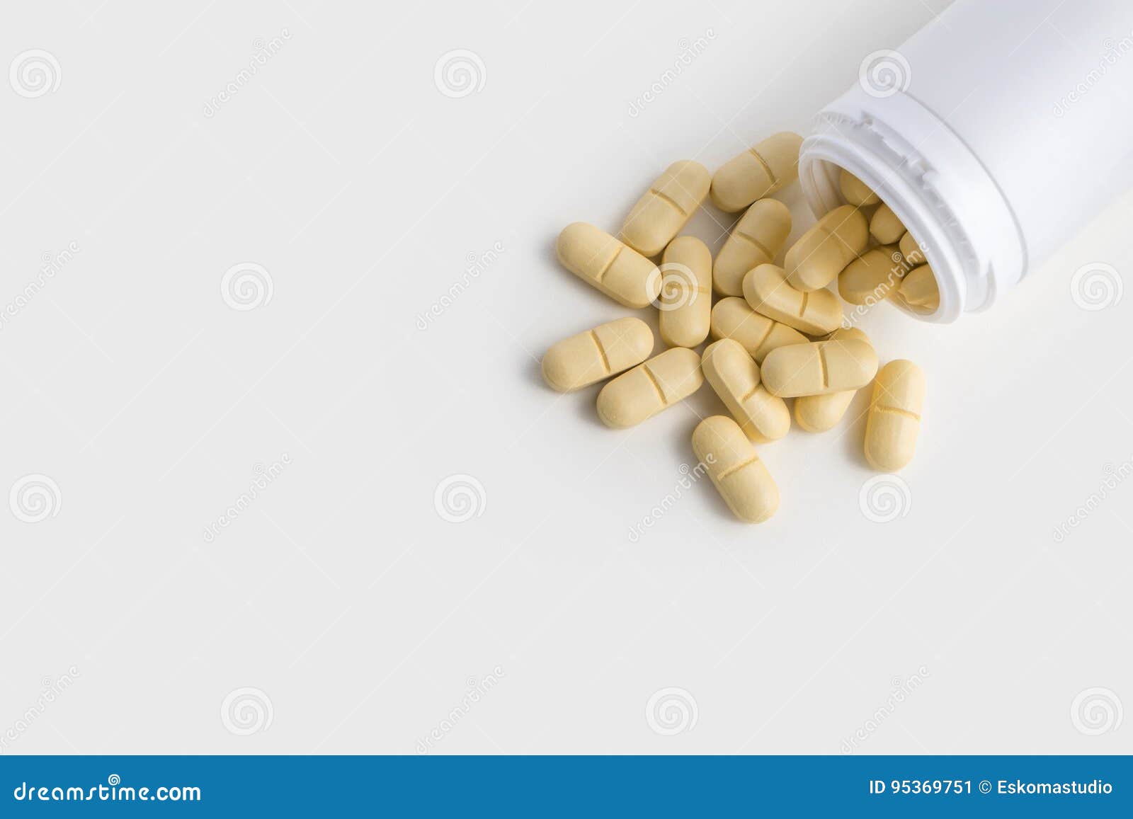 Download Yellow Pills And Plastic Bottle Container Stock Image Image Of Capsules Clinic 95369751 Yellowimages Mockups