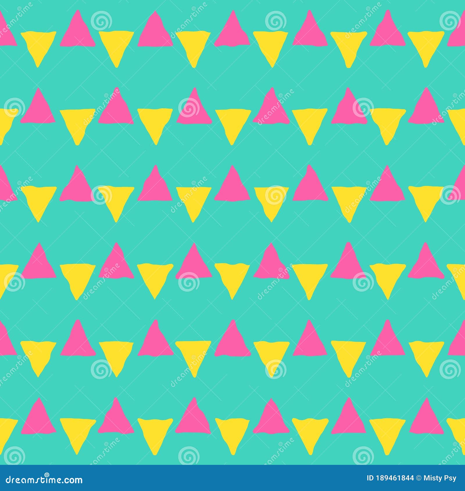  Seamless Retro 80s or 90s Triangles Green Turquoise