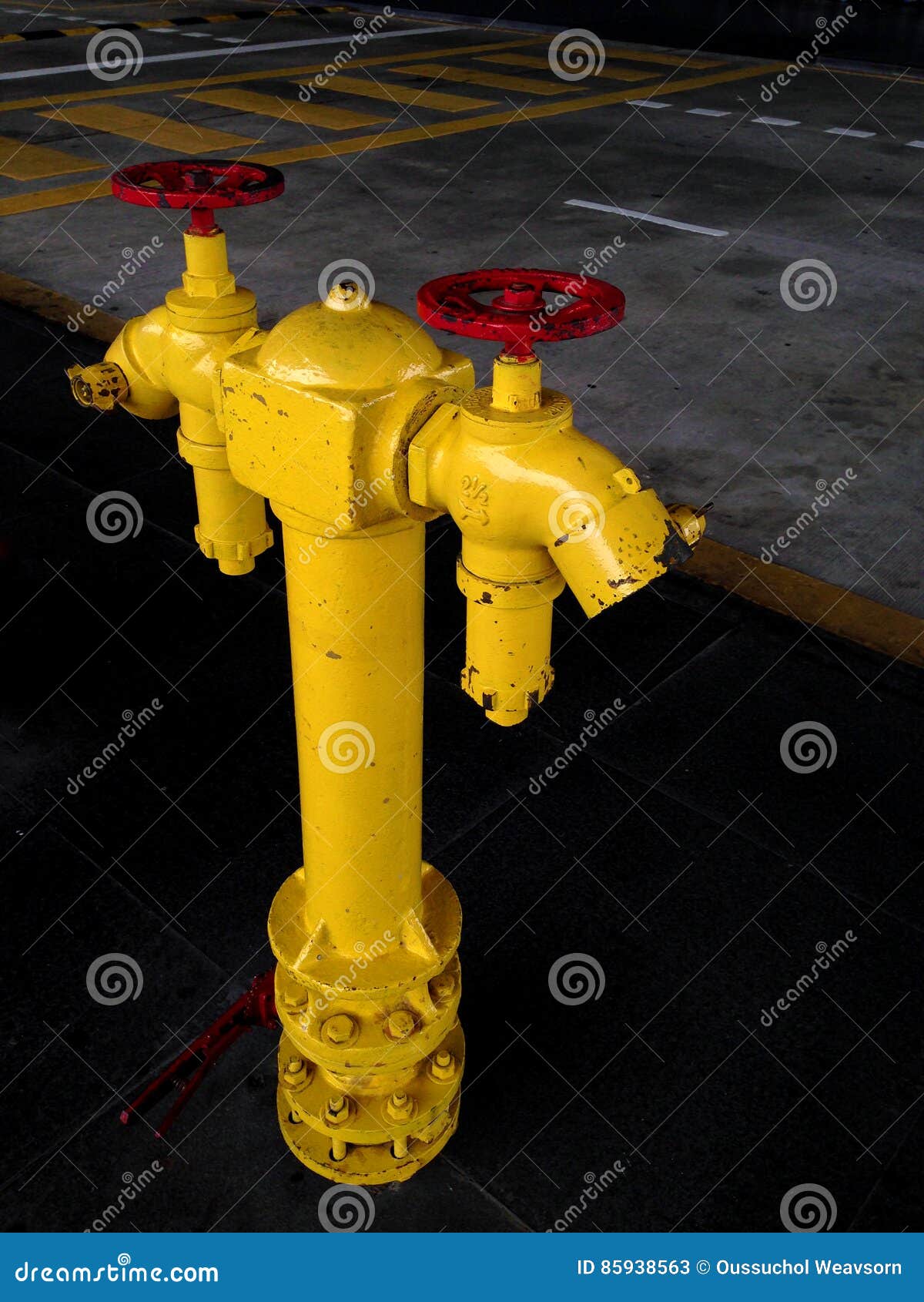 Yellow Pipe of Fire Fighting Water Supply Stock Image Image of yellow