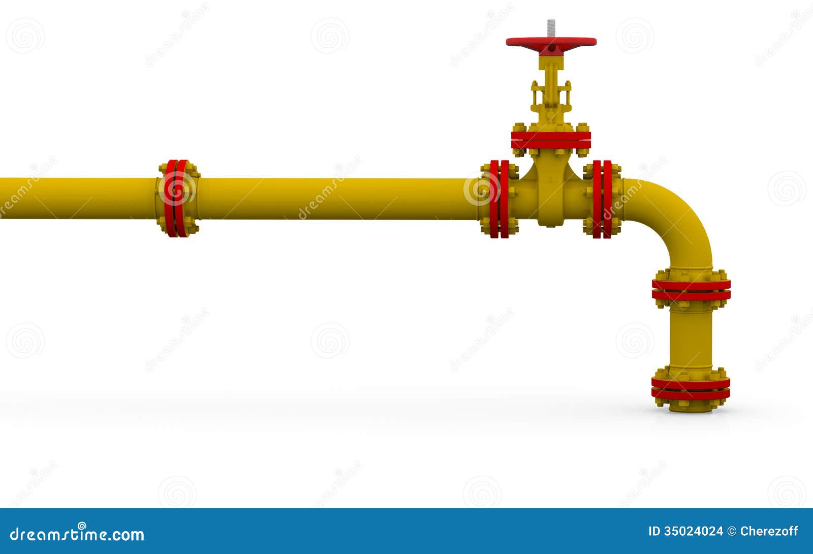 Yellow Pipe And Valve Stock Photography 35024024