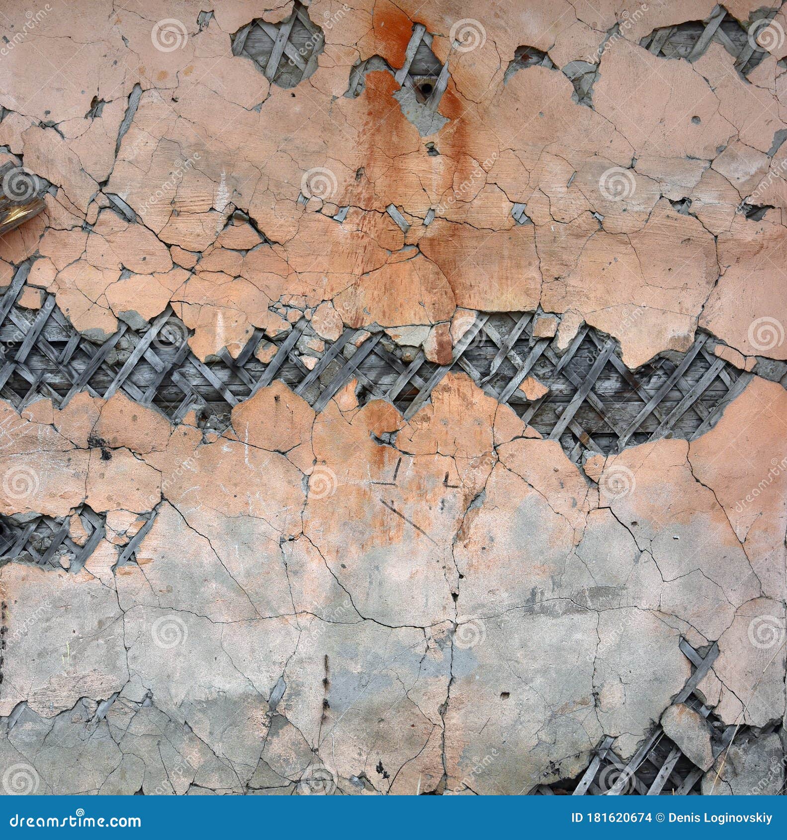 Yellow Plastered Wall. Texture with Plaster Stains Stock Photo Image