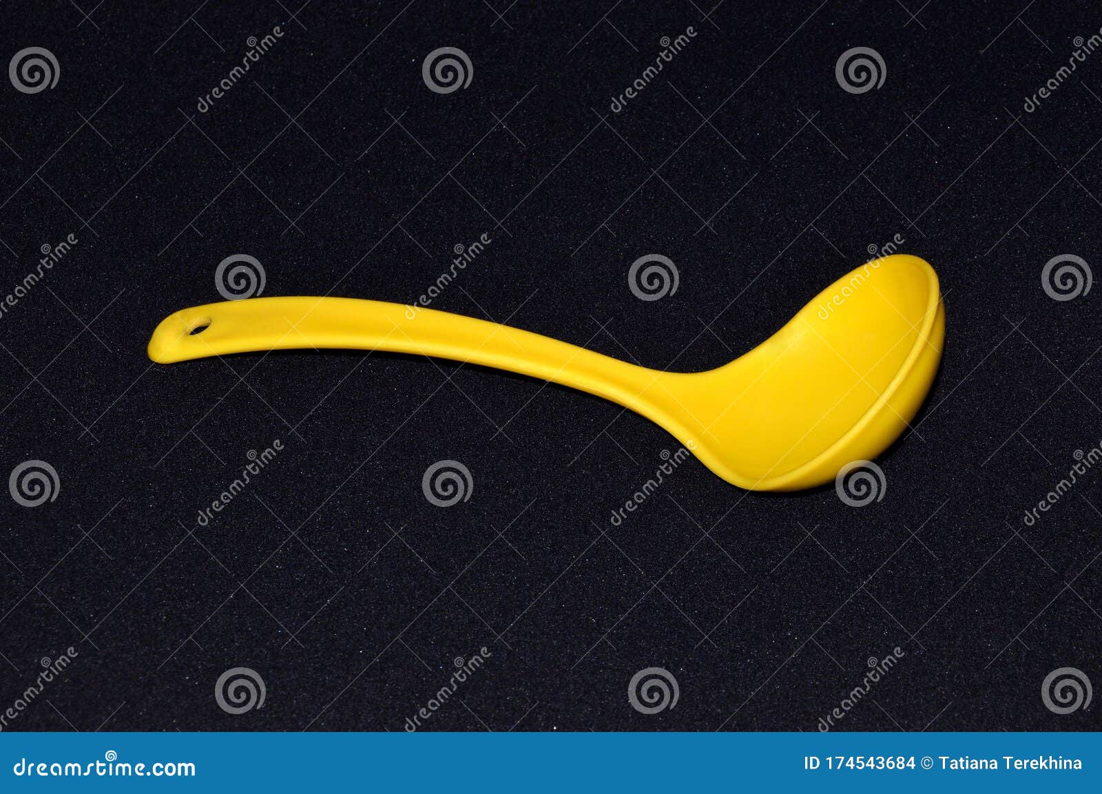 Download Yellow Plastic Kitchen Spoon Or Soup Ladle Isolated On Black Background Stock Photo Image Of Backgroundbackground Ladle 174543684 Yellowimages Mockups