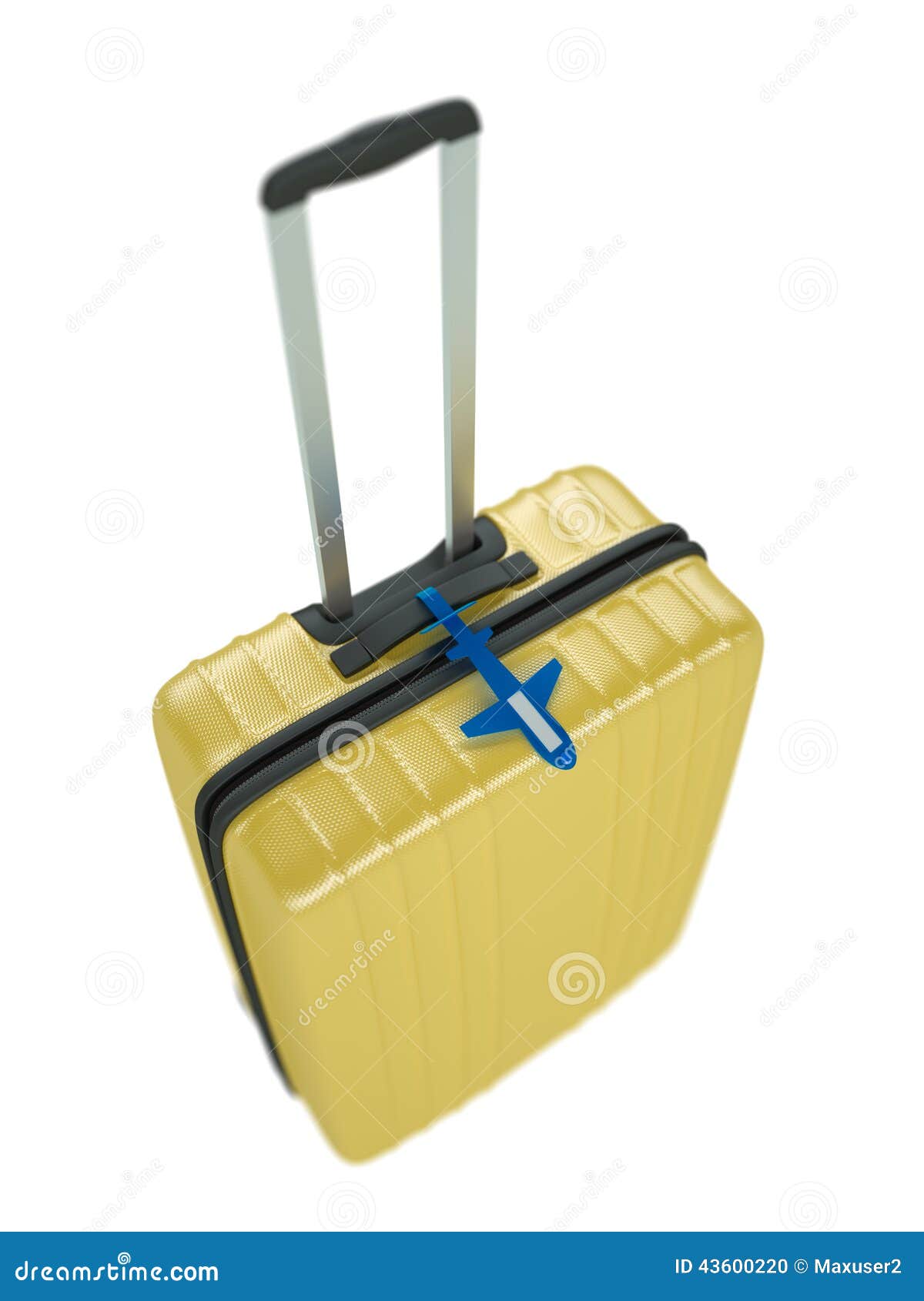 Yellow Plastic Suitcase with Baggage Tag Stock Photo Image of yellow