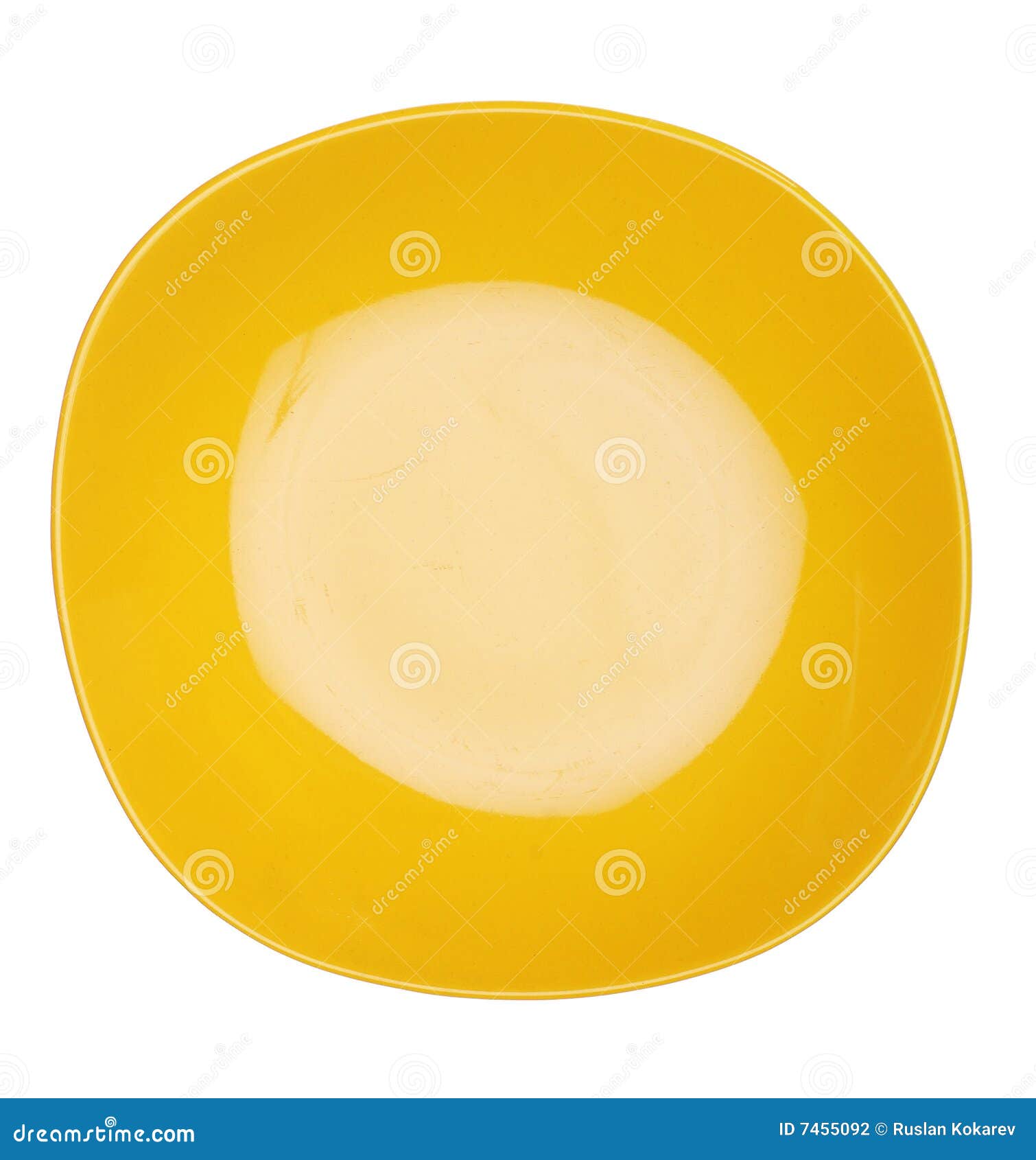 Yellow plate. stock photo. Image of kitchen, dish, saucer 7455092