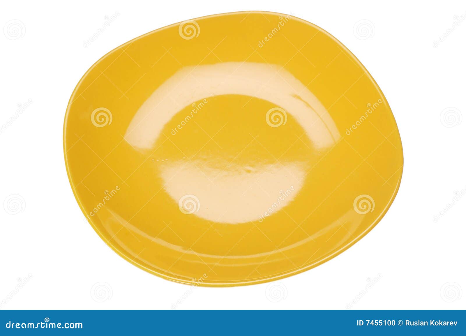 Yellow plate. stock photo. Image of yellow, kitchen, dish 7455100