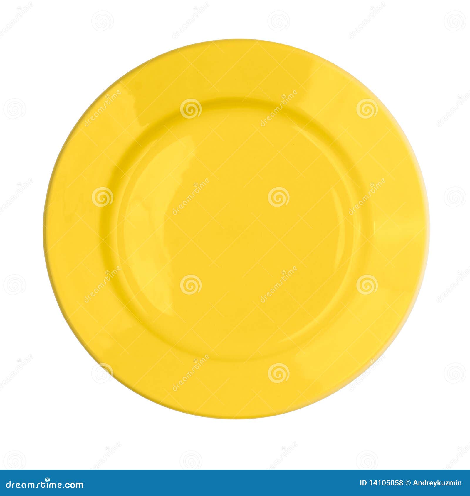 Yellow Plate Isolated Top View Stock Photo Image of dish, ware 14105058