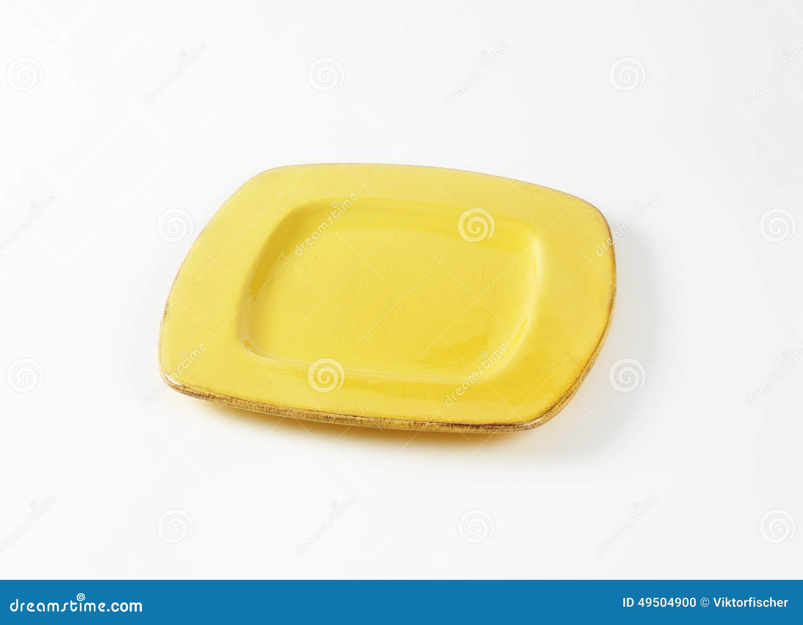 Yellow plate stock photo. Image of pottery, object, square 49504900