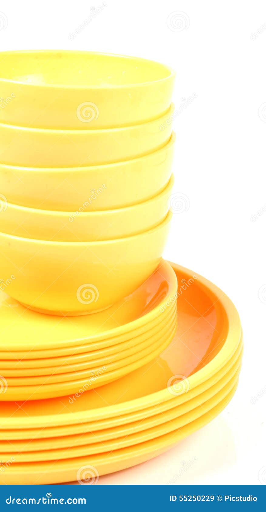 Yellow plates and bowls stock image. Image of background 55250229
