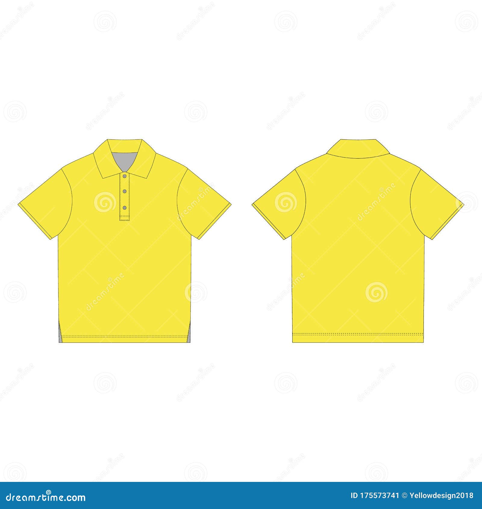 Yellow Polo T-shirt Isolated On White Background. Uniform Clothes Stock ...