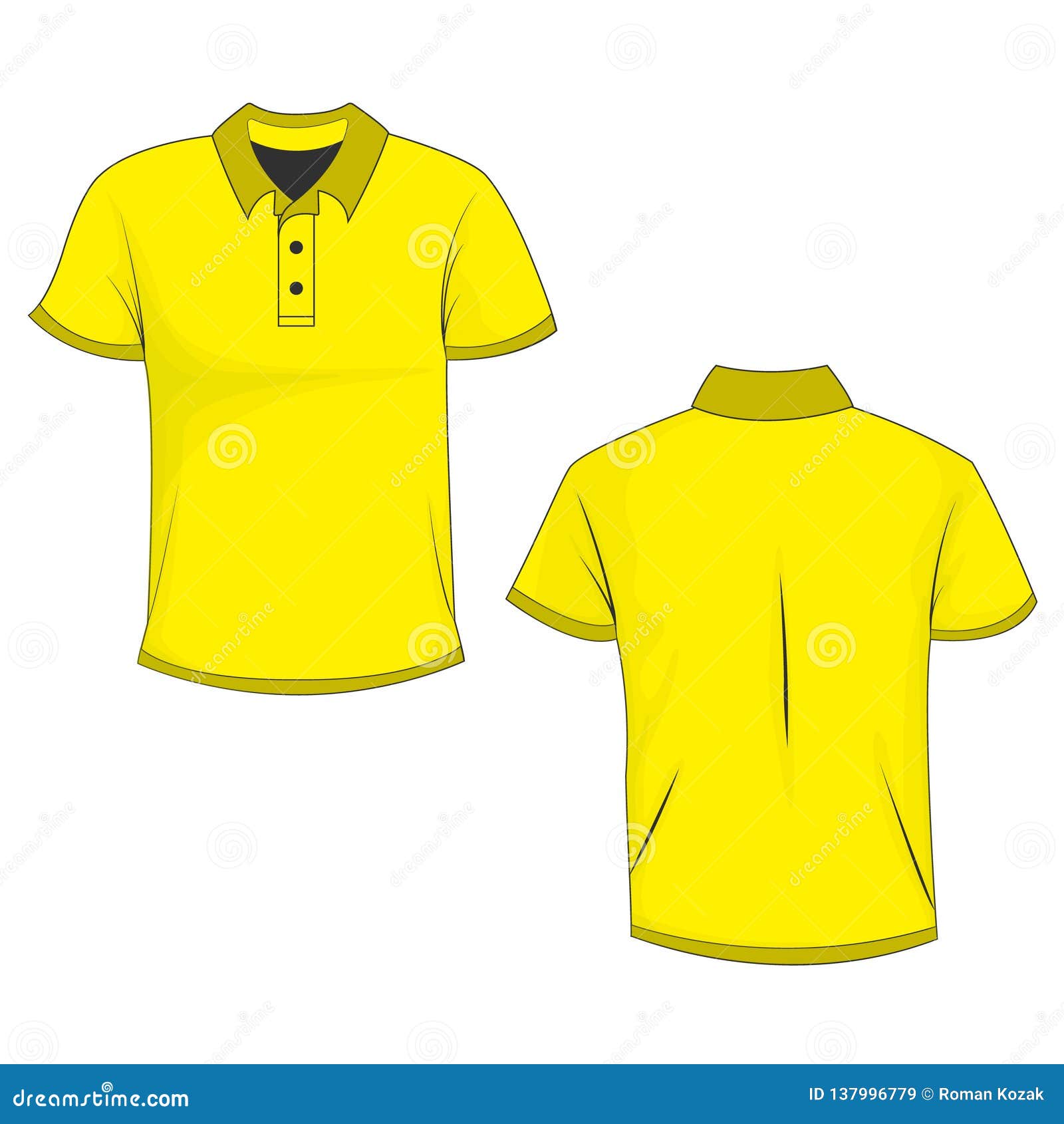 Plain Yellow Polo Shirt Front And Back Clip Art Library | Images and ...