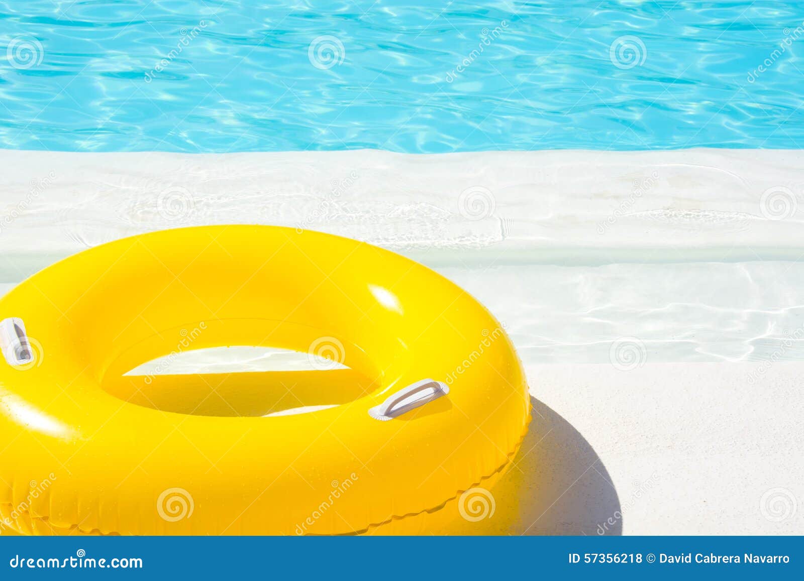 Yellow Pool Float in the Swimming Pool Stock Photo - Image of ring ...