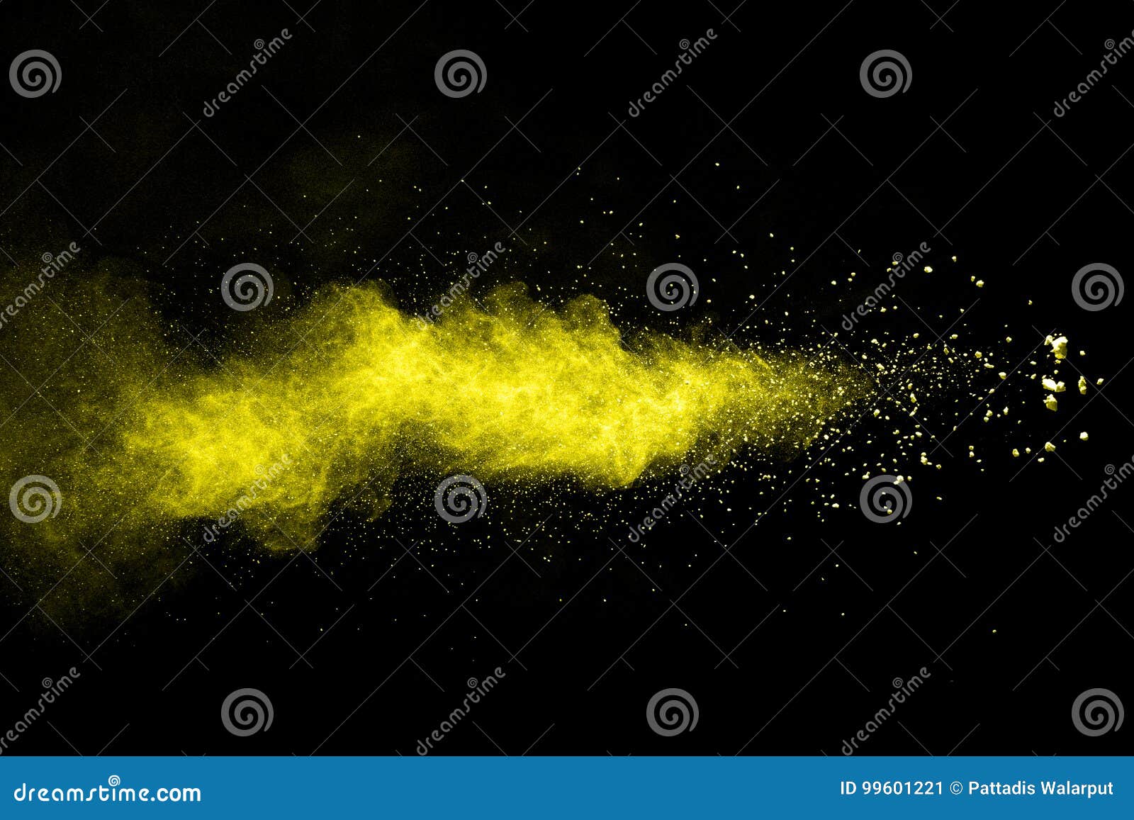 Yellow powder explosion stock illustration. Illustration of colour