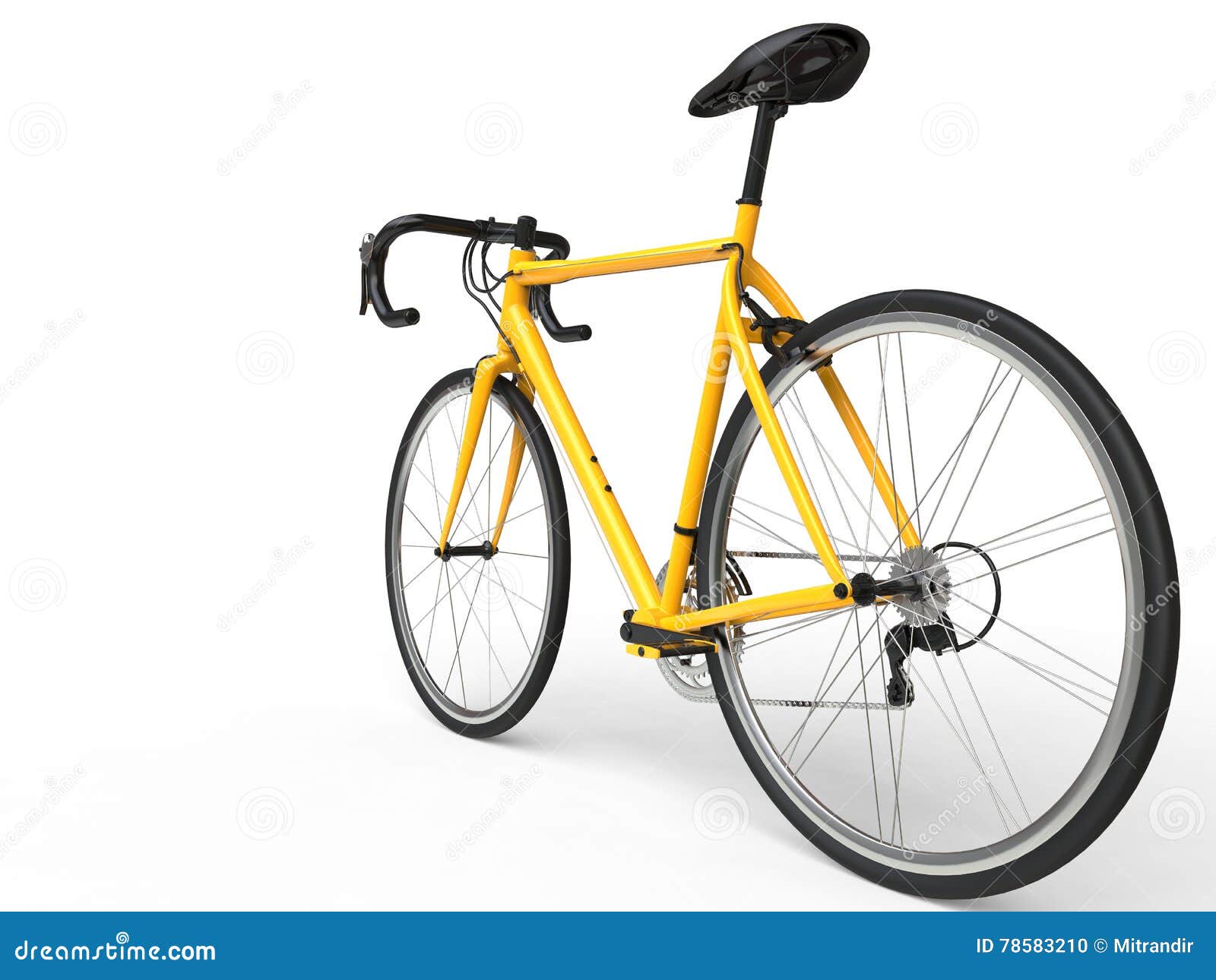 yellow profesional sports bike - rear wheel focus