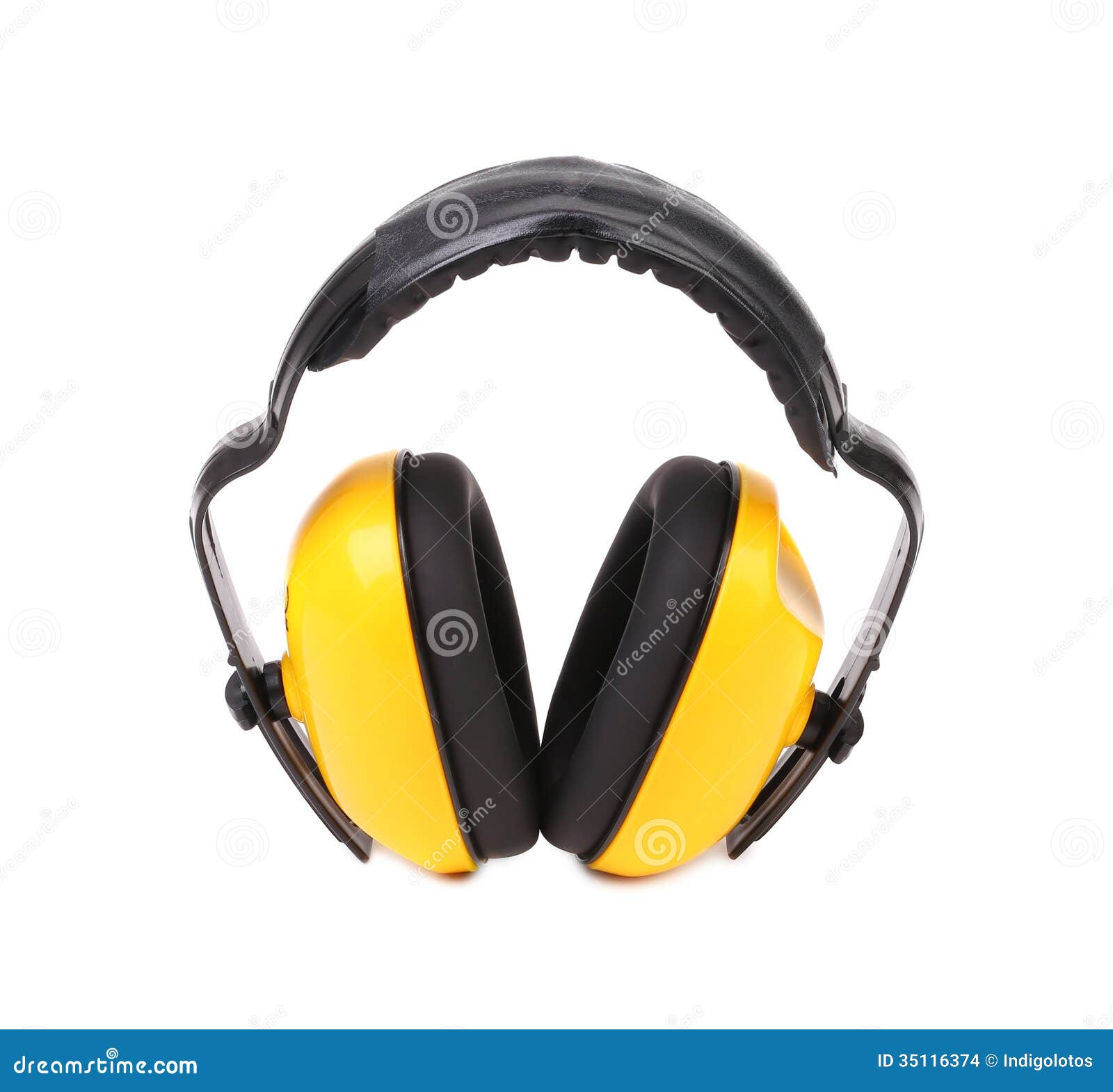 Yellow Protective Ear Muffs. Stock Photo Image of path, loud 35116374