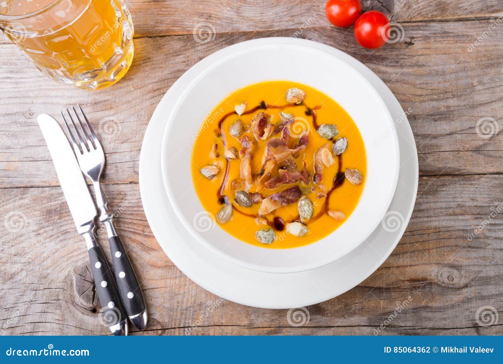 Yellow pumpkin soup stock photo. Image of season, puree 85064362