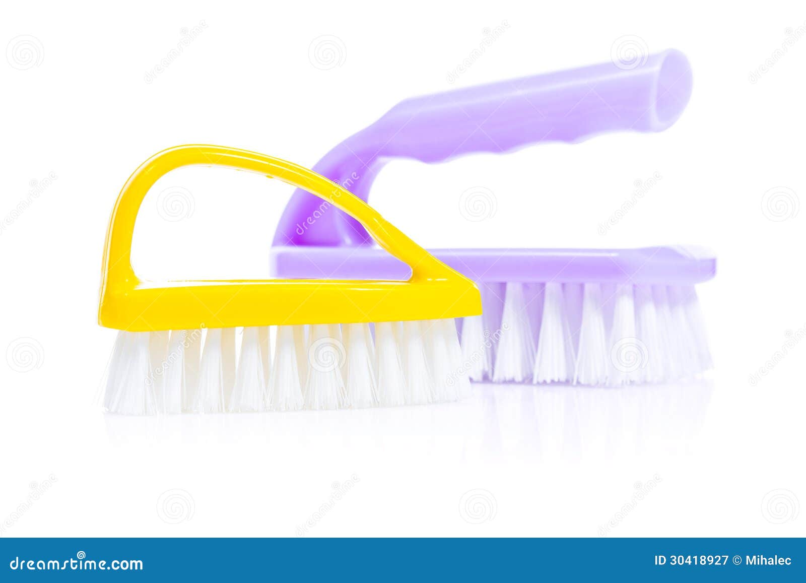 Yellow And Purple Kitchen Brushes Stock Image Image Of Synthetic