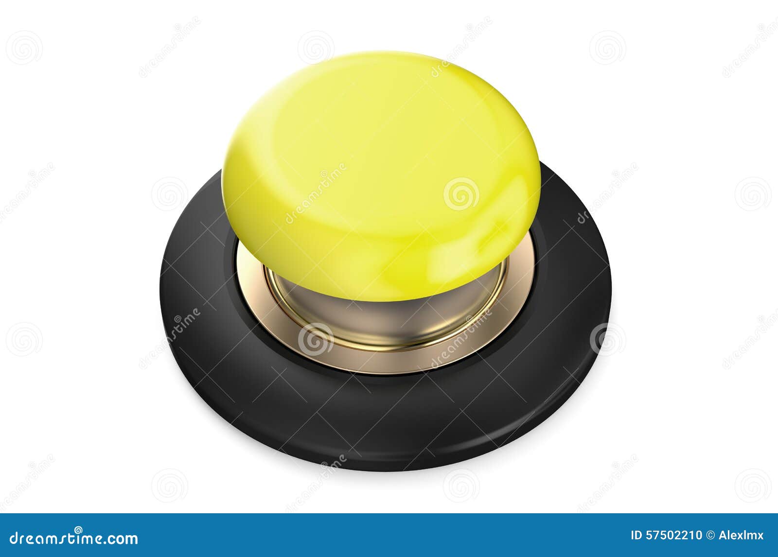 Yellow push button stock illustration. Illustration of control 57502210