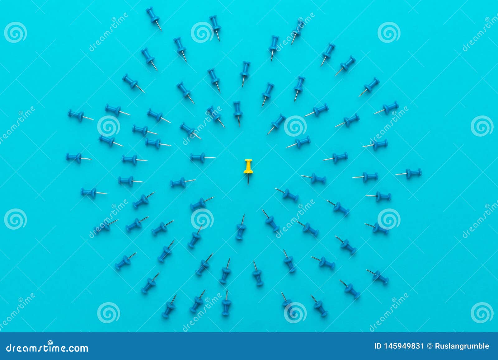 Yellow Push Pin Out of the Crowd Conceptual Photo of Attack on Person for  Views Stock Image - Image of judgement, background: 145949831