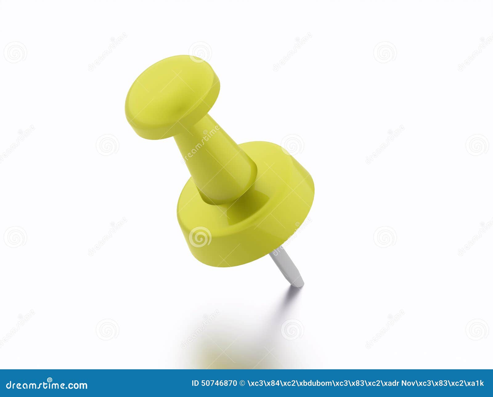 Yellow push pin rendered stock illustration. Illustration of bulletin ...