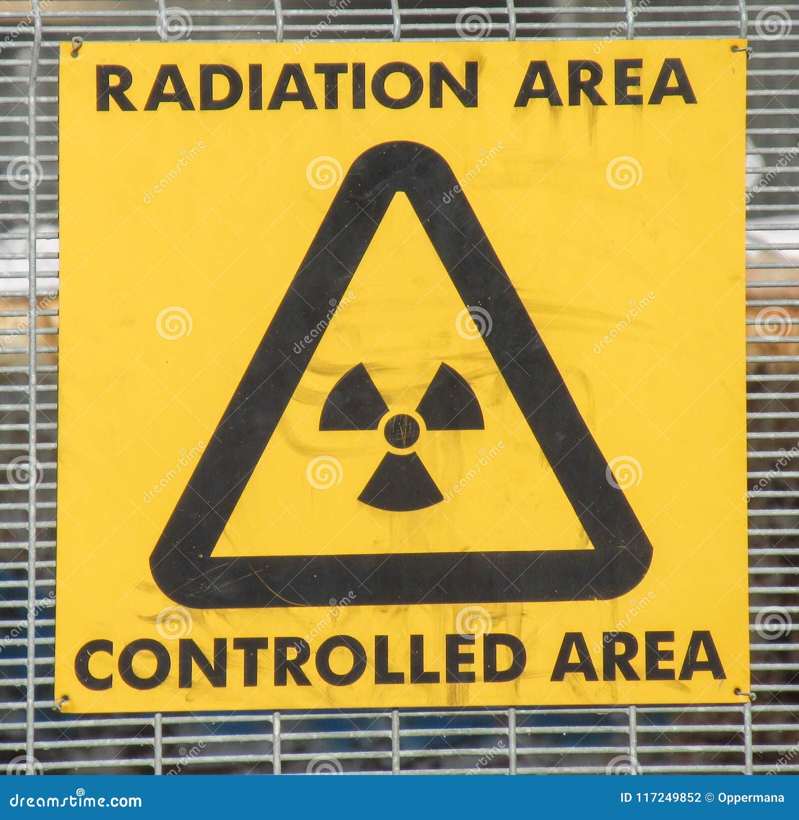 Redyellow Radiation Sign On A Lawn. Exclusion Zone. Chernobyl, Pripyat