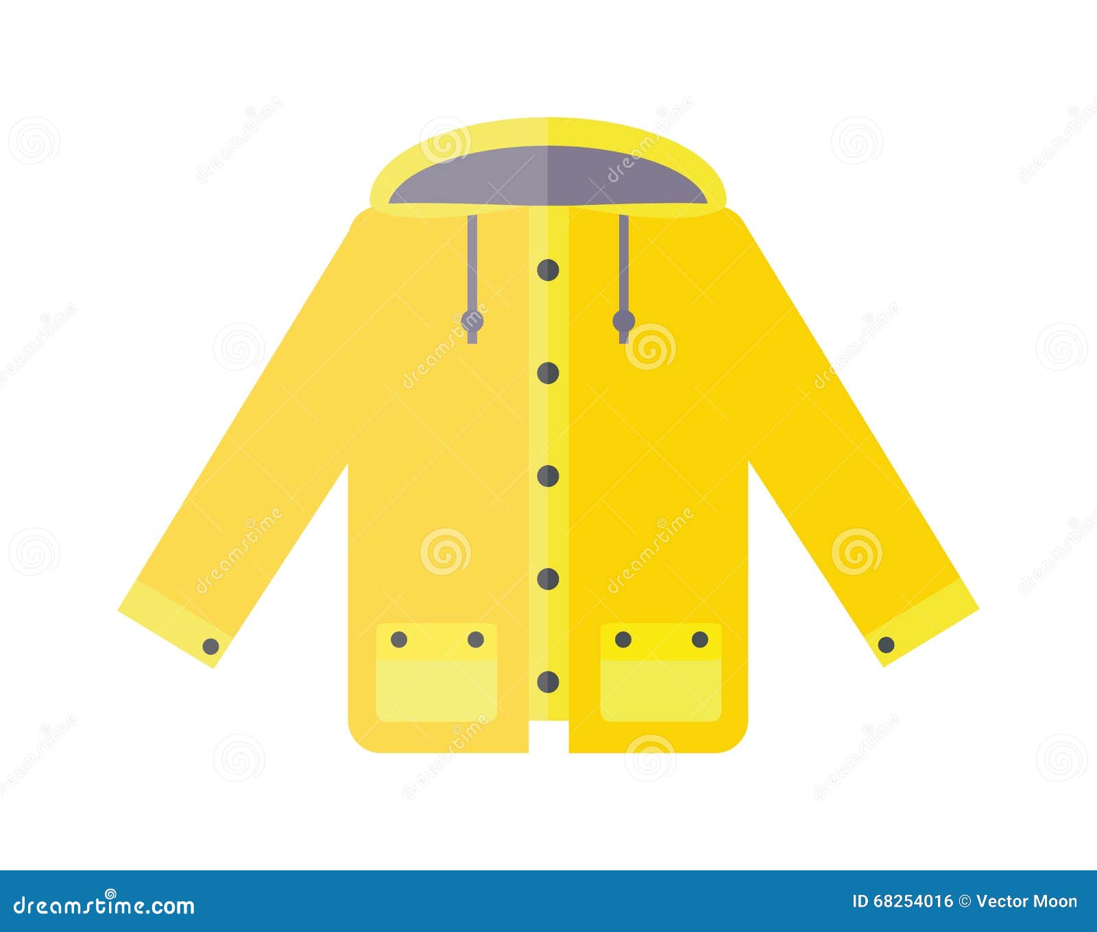 Yellow Raincoat Weather Jacket Cartoon Vector Illustration ...