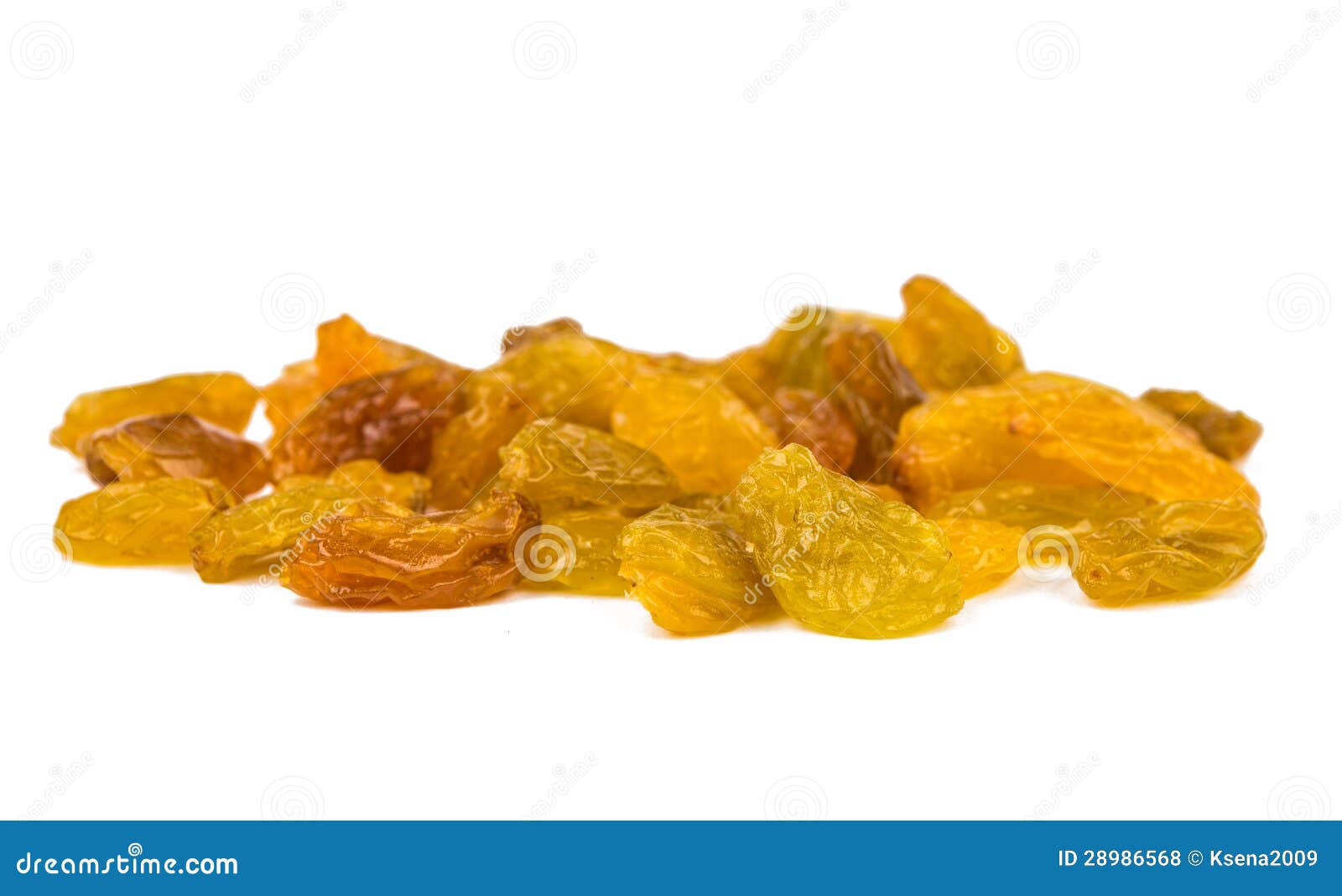 Yellow raisins isolated stock photo. Image of pile, organic 28986568